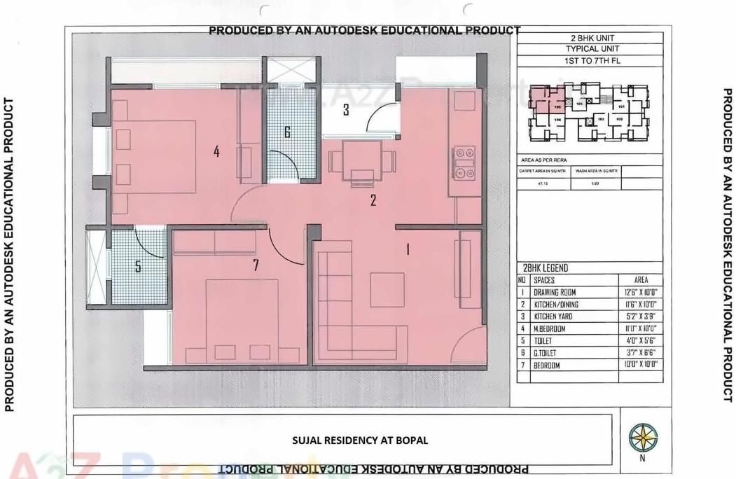 Layout of real estate project Sujal Residency located at Bopal, Ahmedabad, Gujarat
