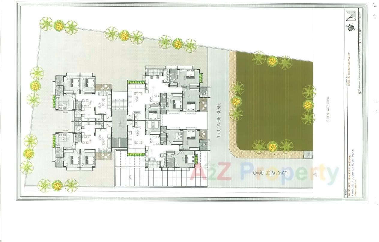 Layout of real estate project Sukirti Sweet Homes located at Bopal, Ahmedabad, Gujarat