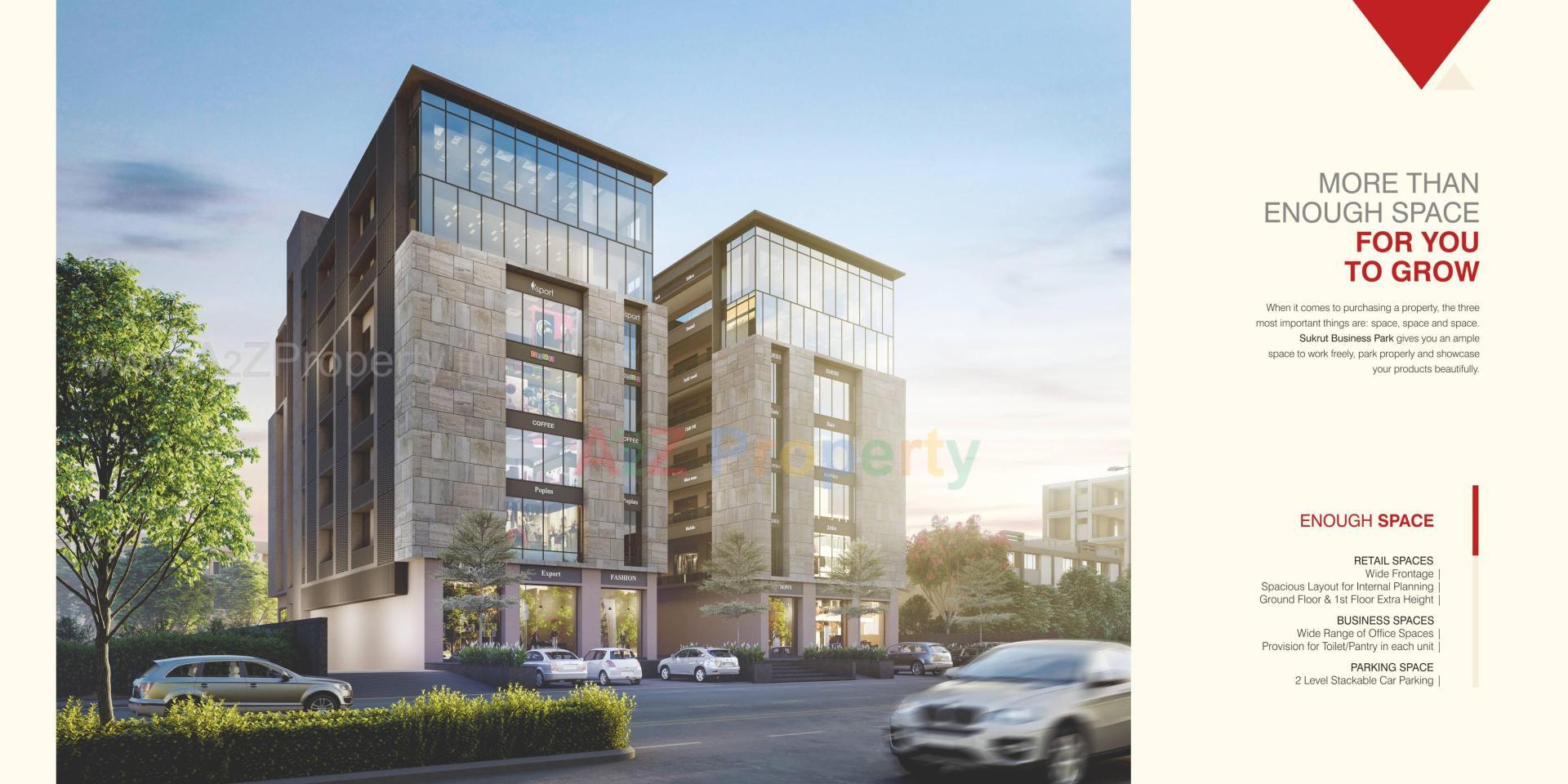 3D Elevation of real estate project Sukrut Business Park located at Sanand, Ahmedabad, Gujarat