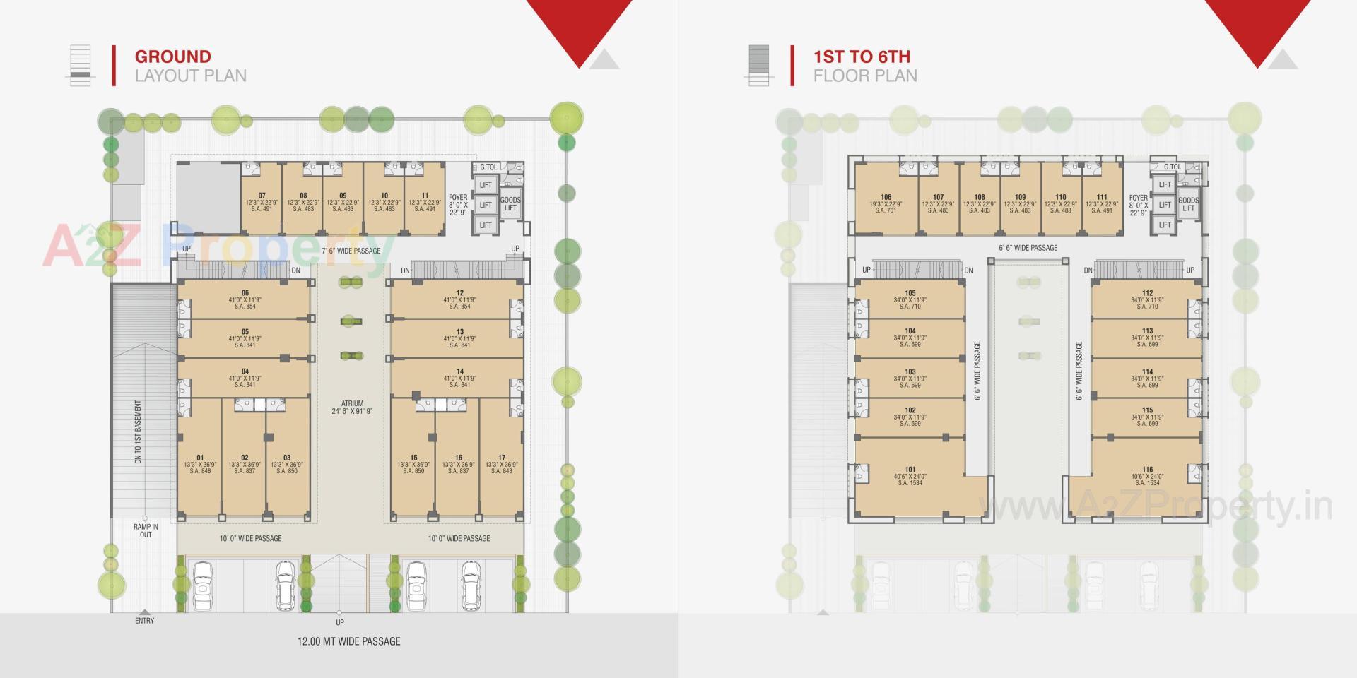 Layout of real estate project Sukrut Business Park located at Sanand, Ahmedabad, Gujarat