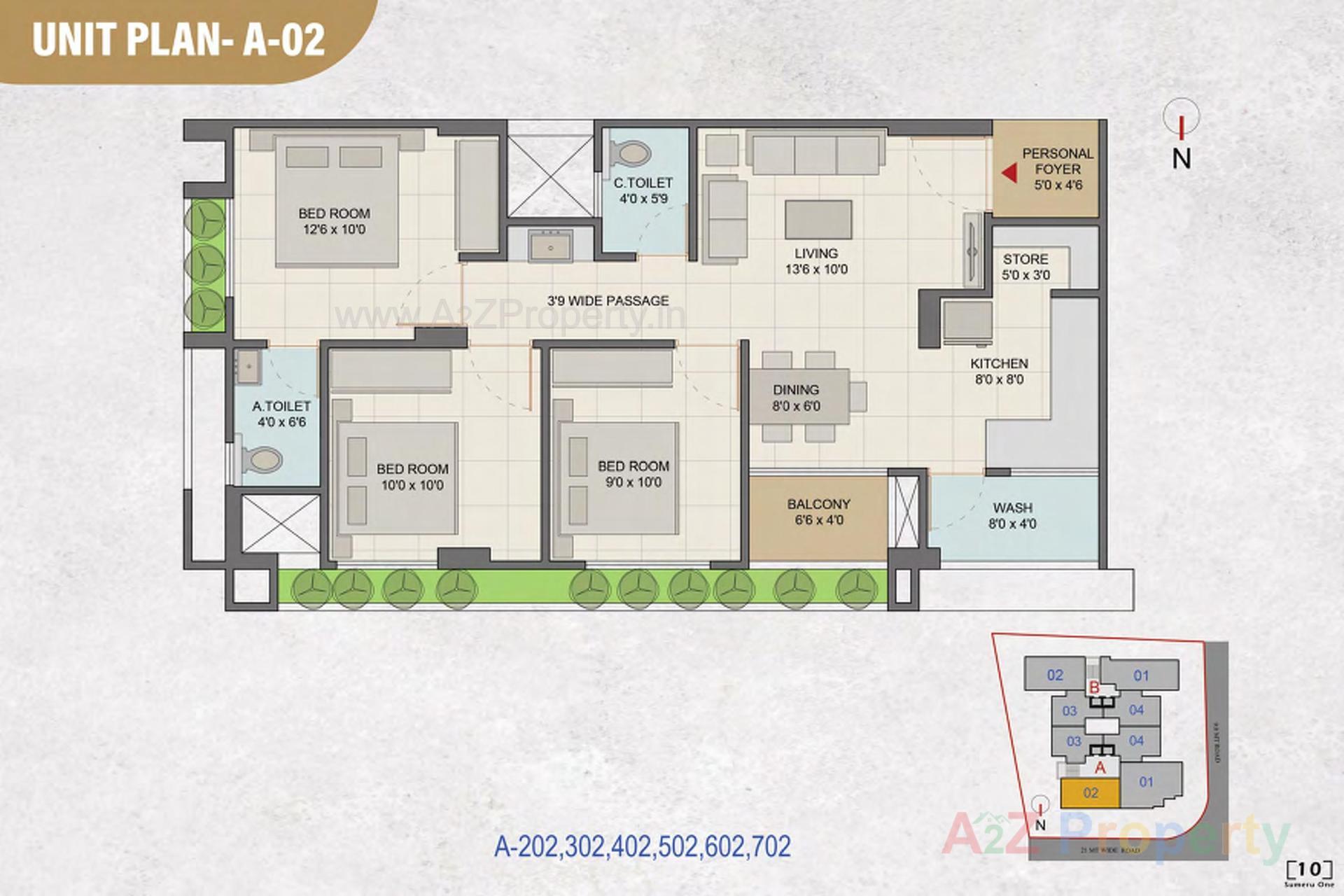 Layout of real estate project Sumeru One located at Paldi, Ahmedabad, Gujarat