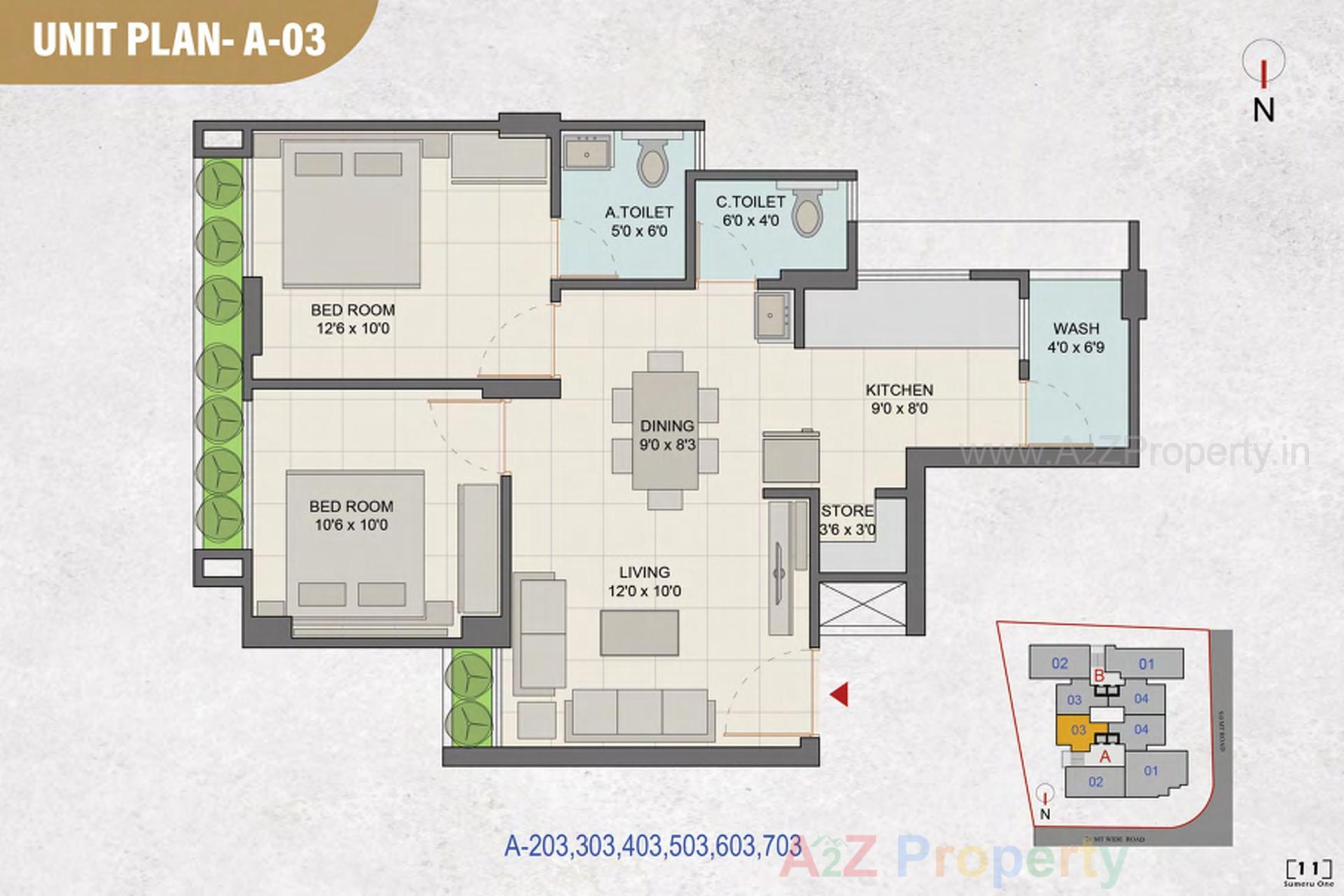 Layout of real estate project Sumeru One located at Paldi, Ahmedabad, Gujarat