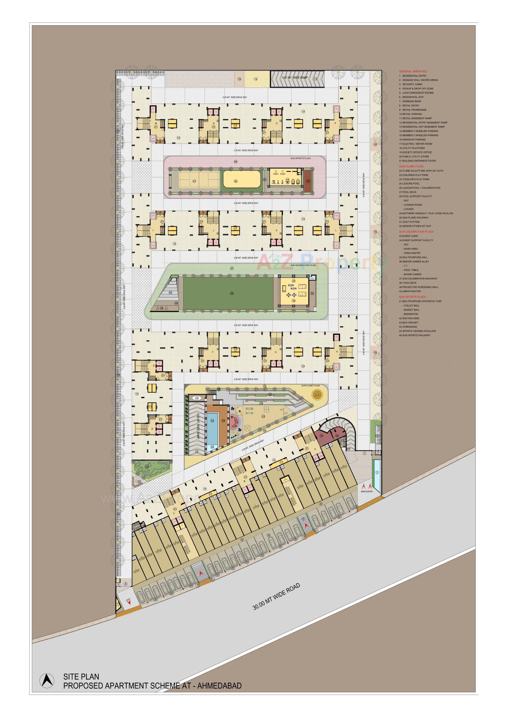 Layout of real estate project Sun Atmosphere located at Shela, Ahmedabad, Gujarat
