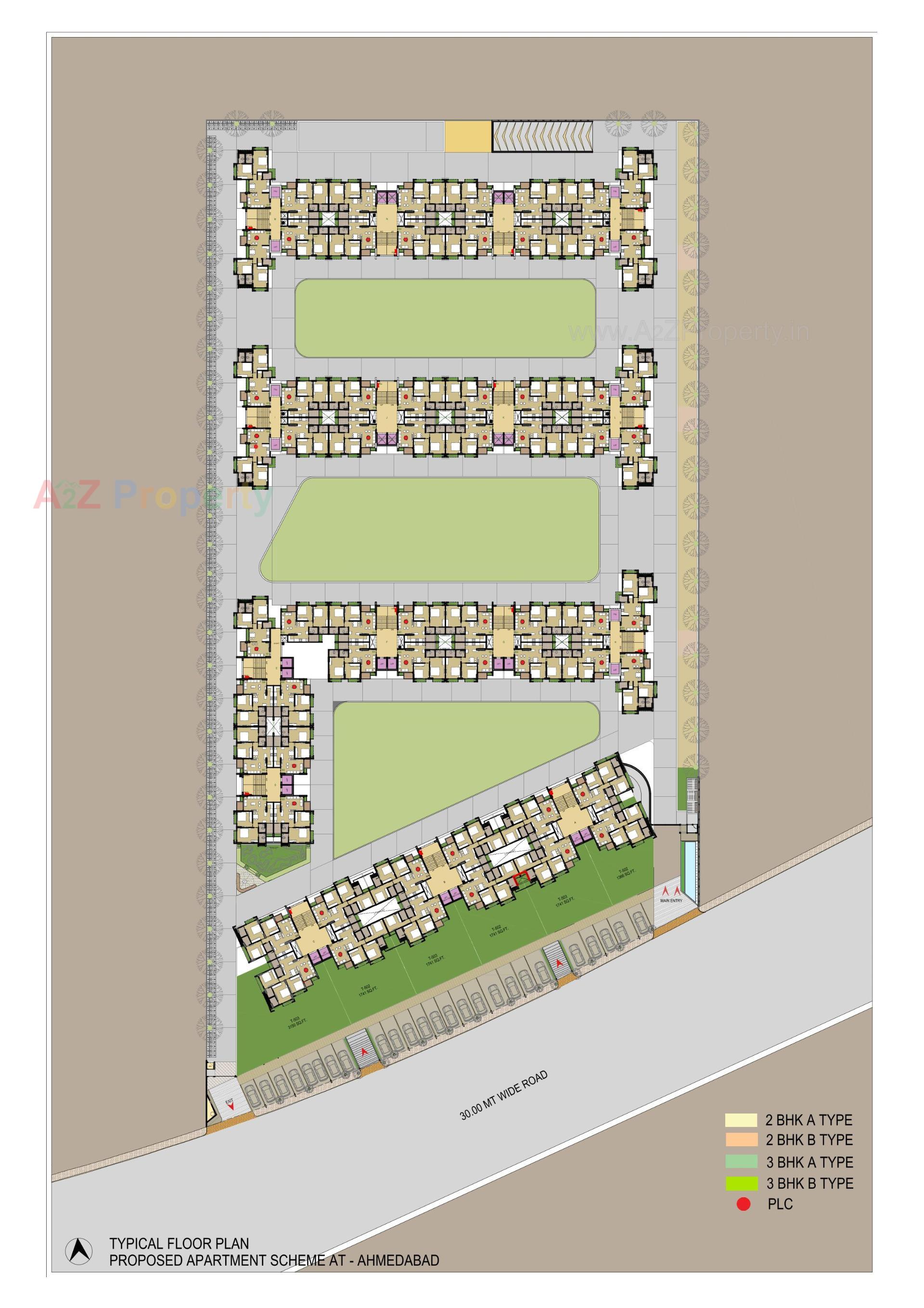 Layout of real estate project Sun Atmosphere located at Shela, Ahmedabad, Gujarat