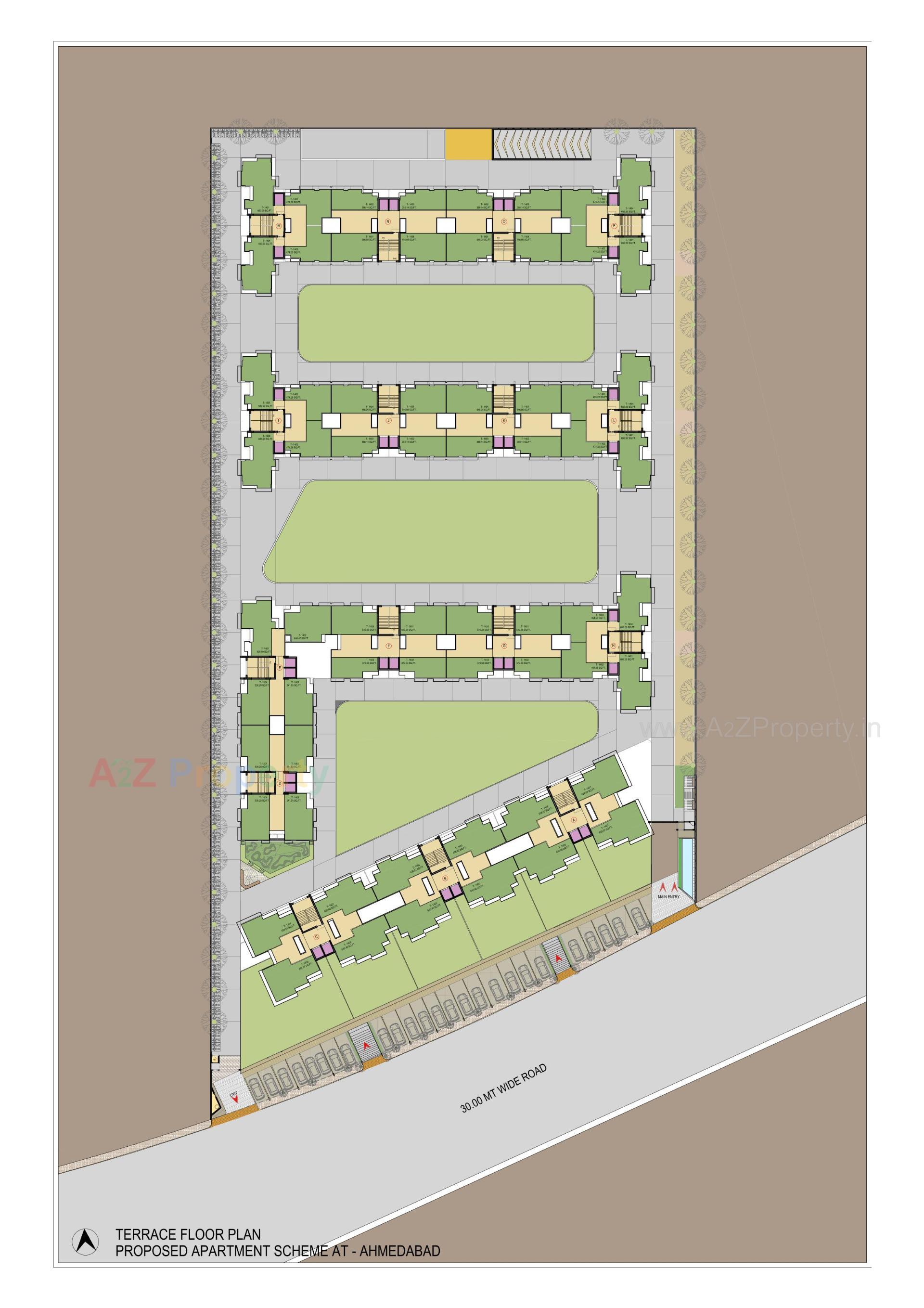 Layout of real estate project Sun Atmosphere located at Shela, Ahmedabad, Gujarat