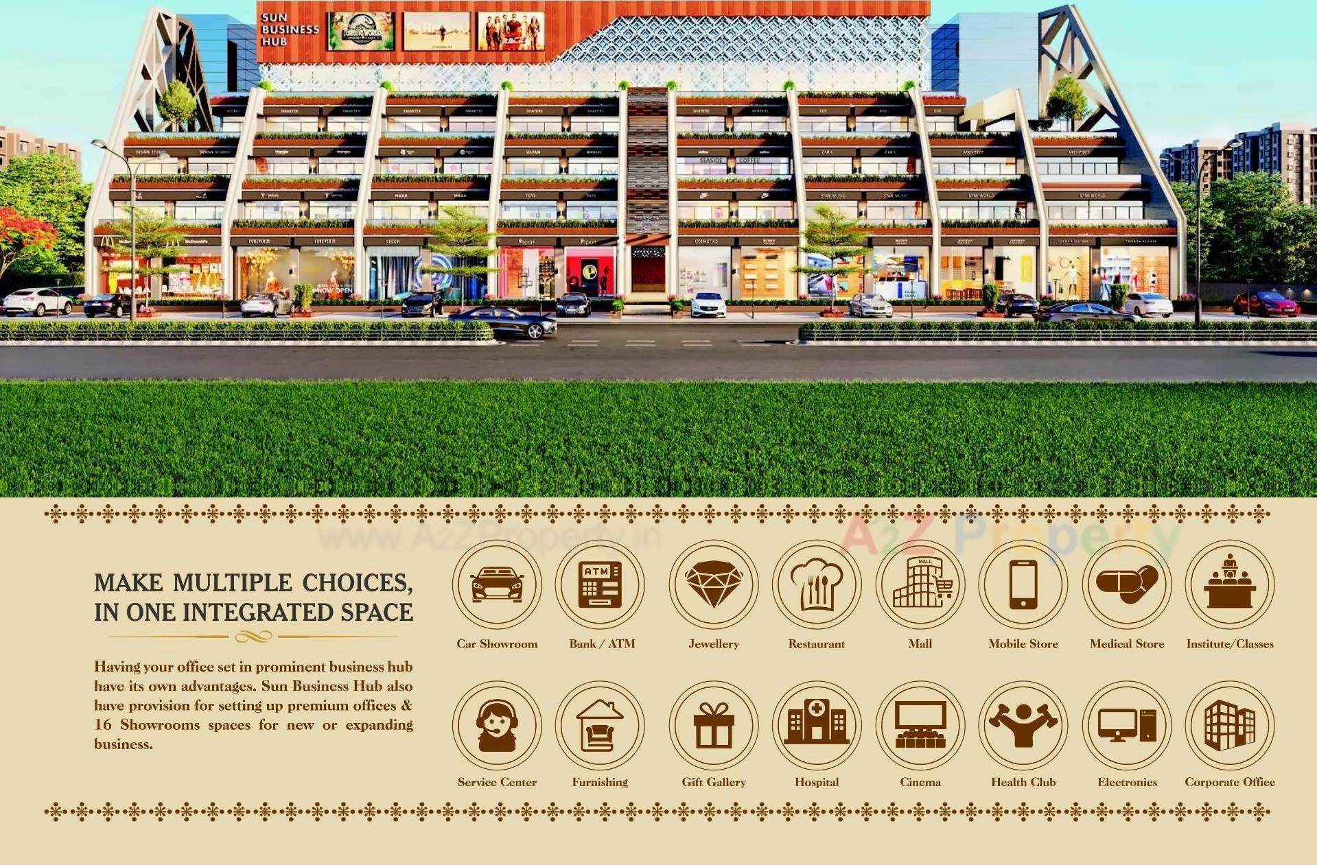 3D Elevation of real estate project Sun Business Hub located at Ahmedabad, Ahmedabad, Gujarat