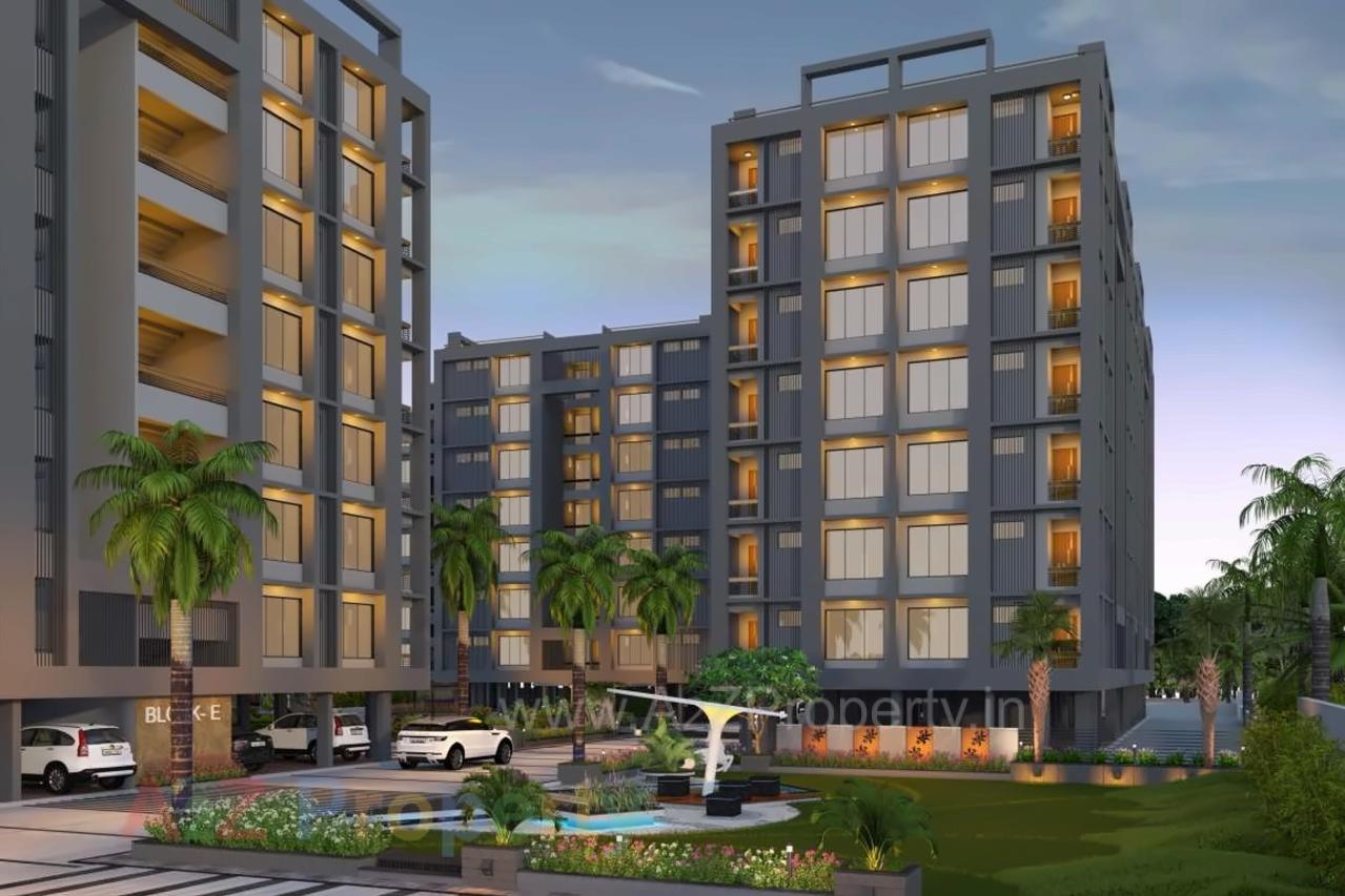 3D Elevation of real estate project Sun Divine located at Ghatlodia, Ahmedabad, Gujarat