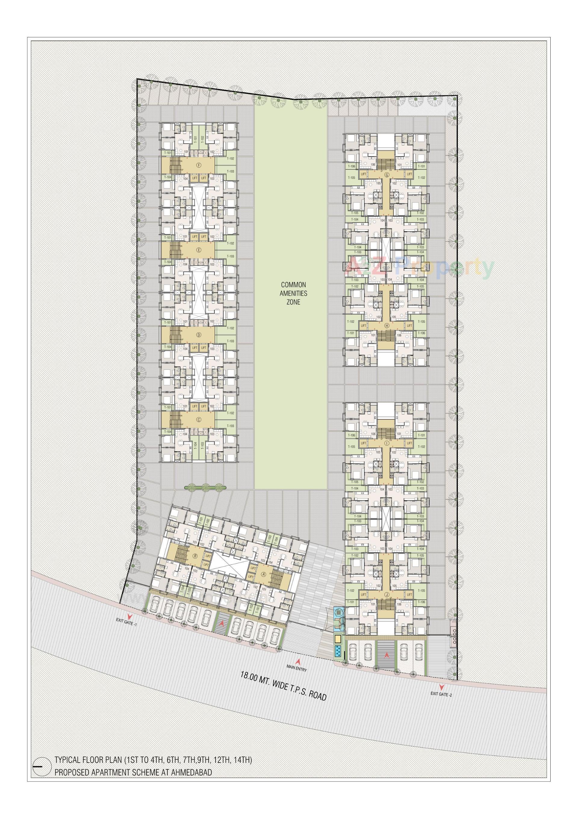 Layout of real estate project Sun Footprints located at Sanathal, Ahmedabad, Gujarat