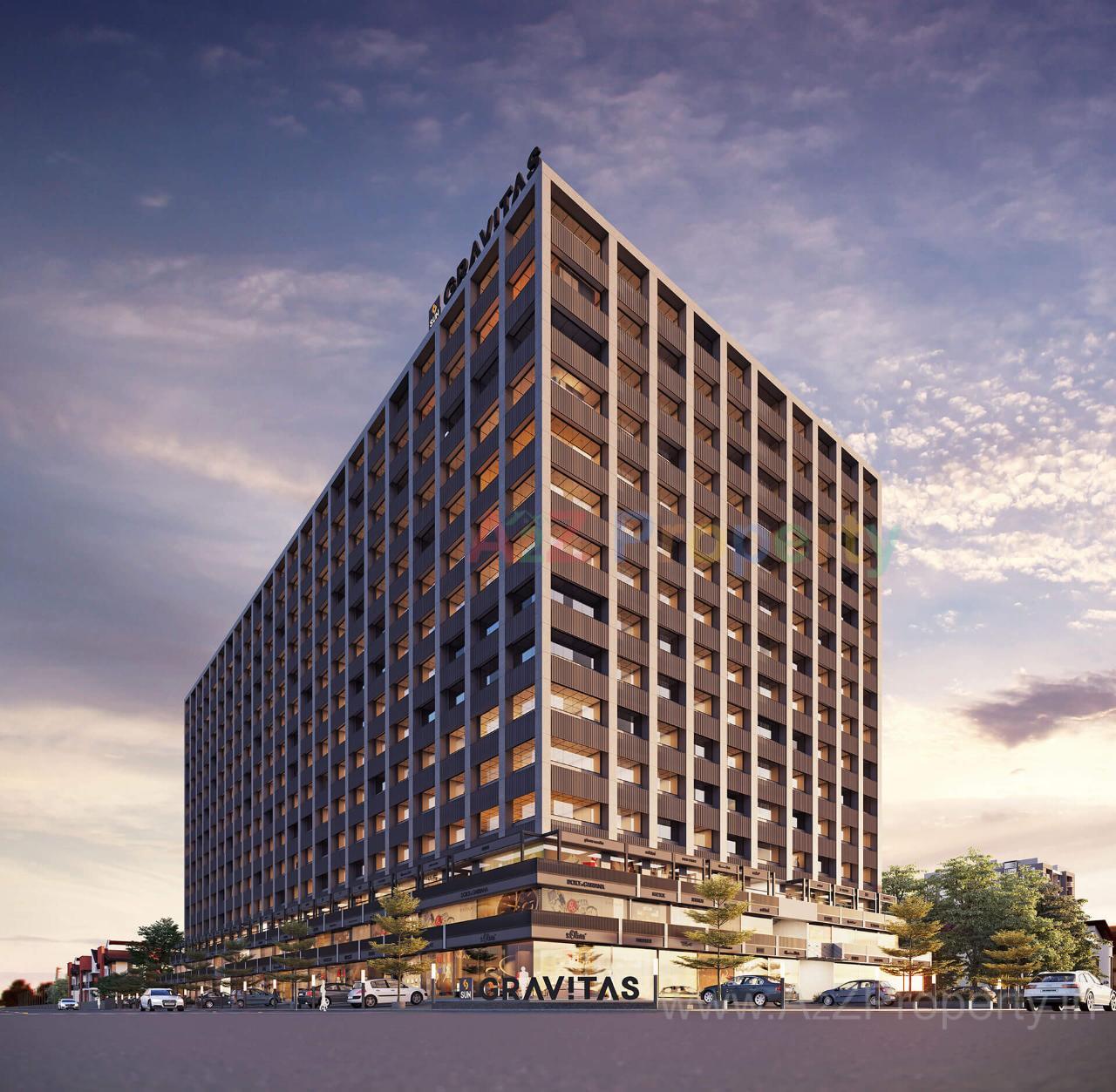 3D Elevation of real estate project Sun Gravitas located at Vejalpur, Ahmedabad, Gujarat