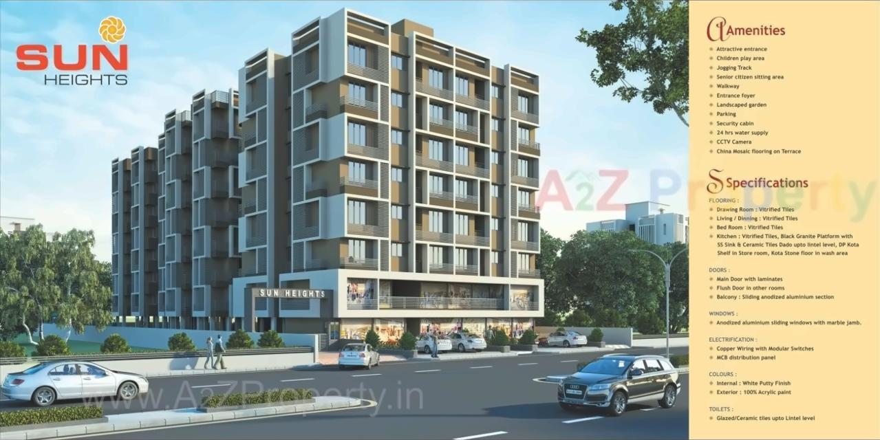 3D Elevation of real estate project Sun Heights located at Chandkheda, Ahmedabad, Gujarat