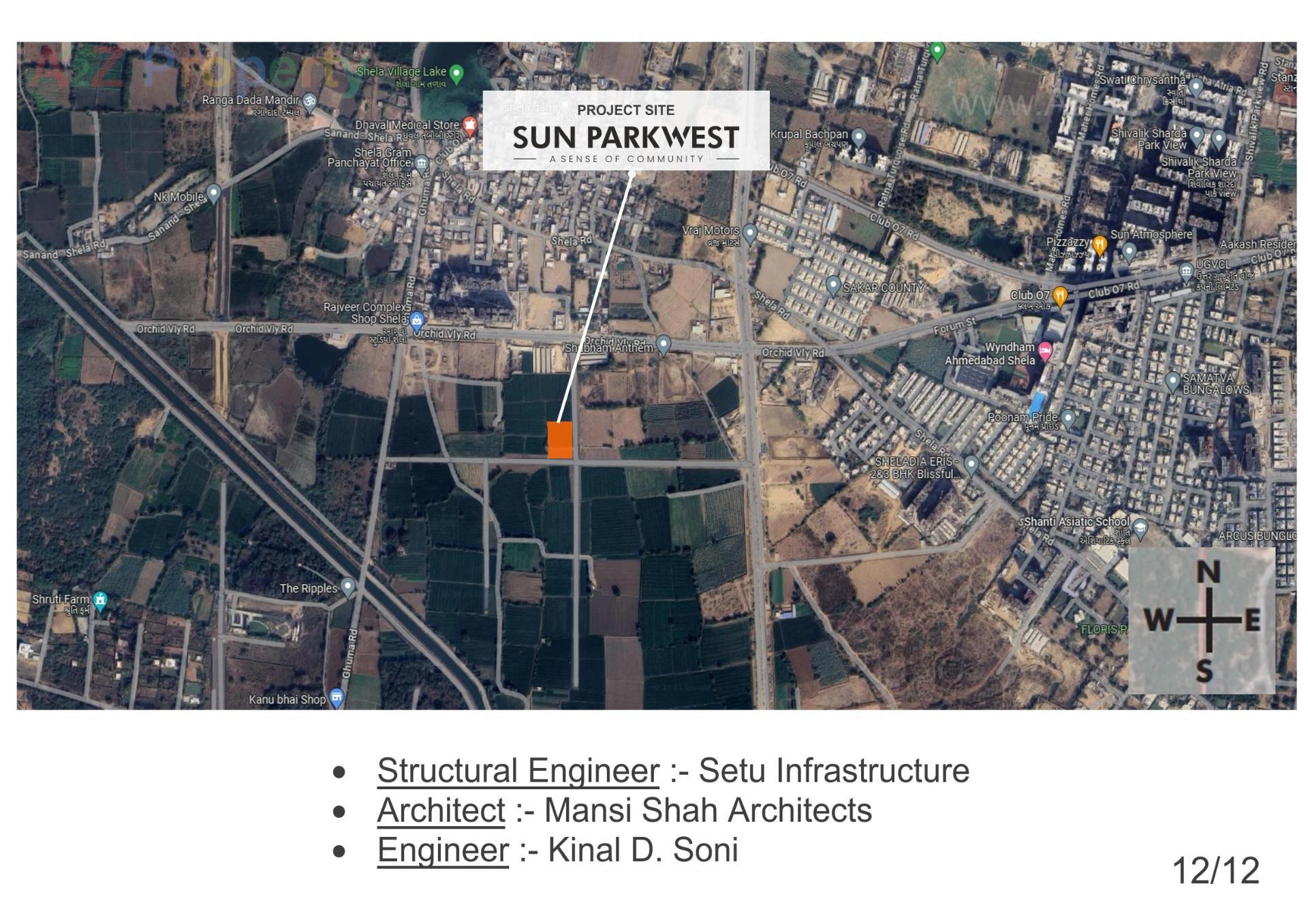  of real estate project Sun Parkwest located at Shela, Ahmedabad, Gujarat