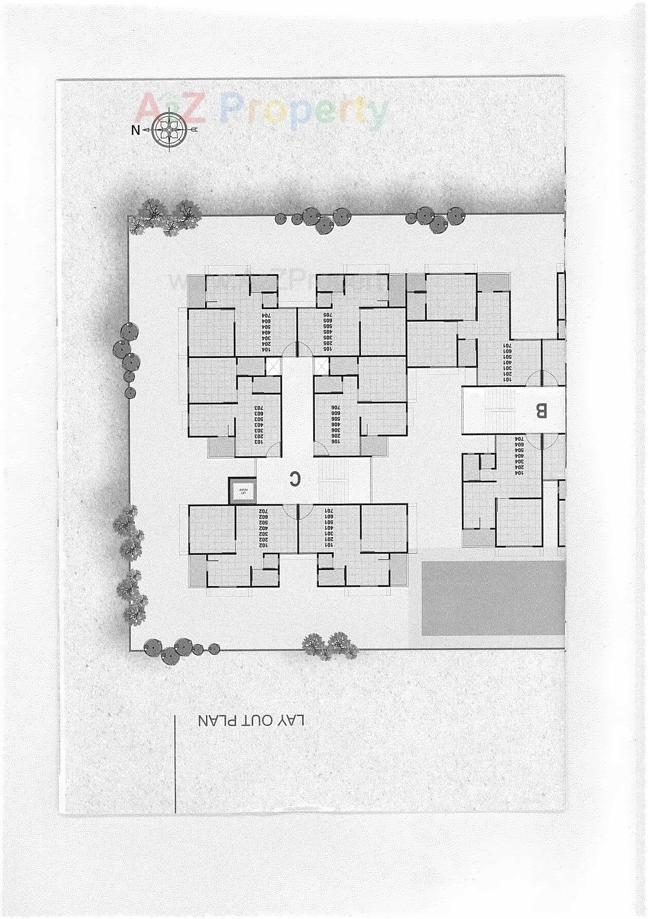 Layout of real estate project Sun Residency located at Vastral, Ahmedabad, Gujarat