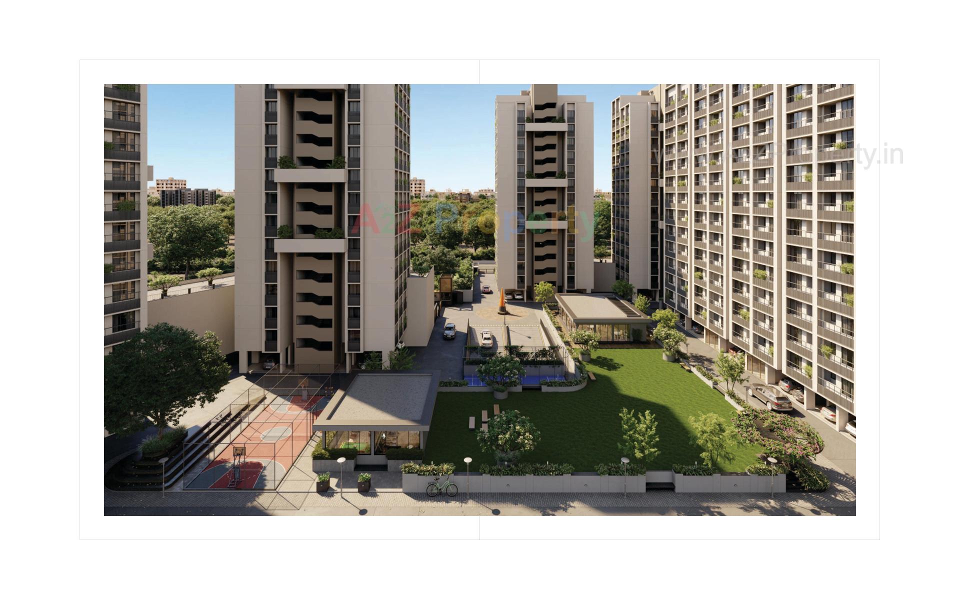 3D Elevation of real estate project Sun Rising Homes located at Jagatpur, Ahmedabad, Gujarat