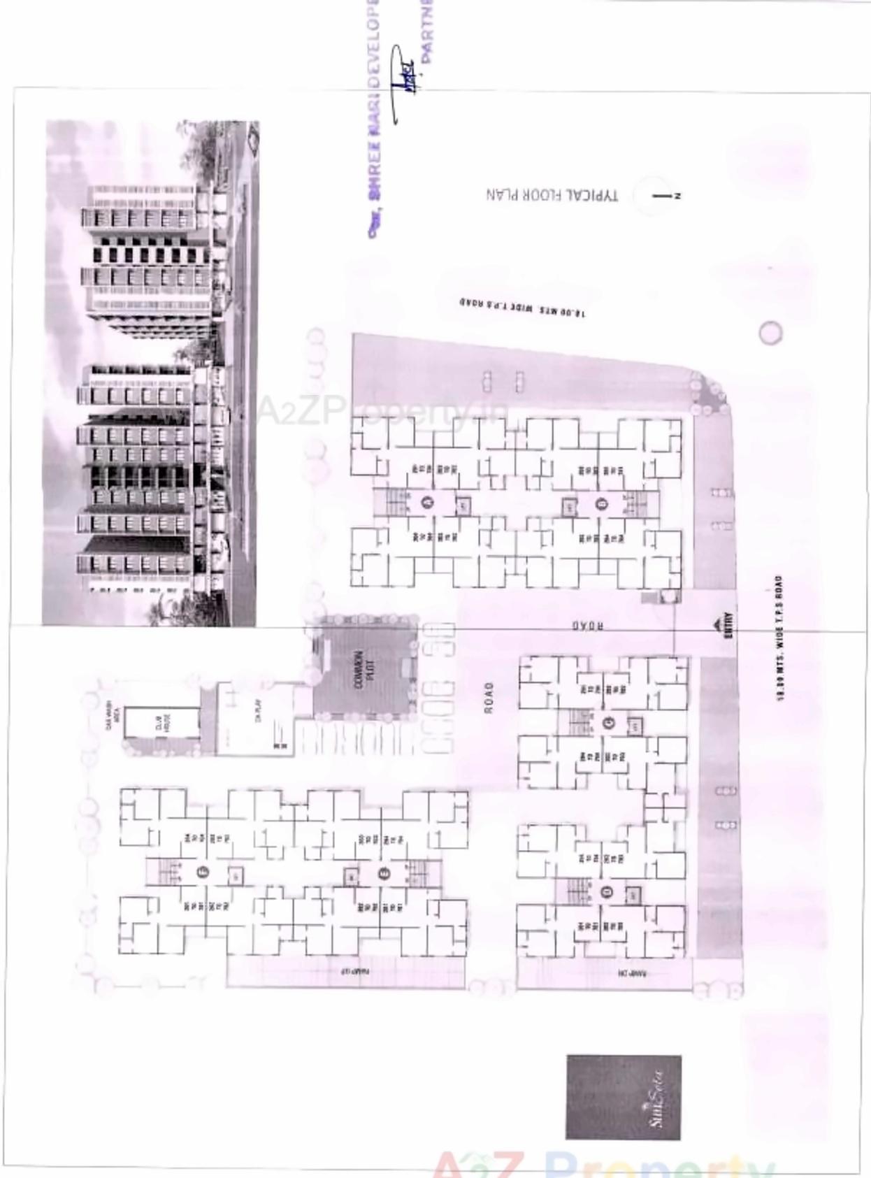 Layout of real estate project Sun Setu located at Khodiyar, Ahmedabad, Gujarat