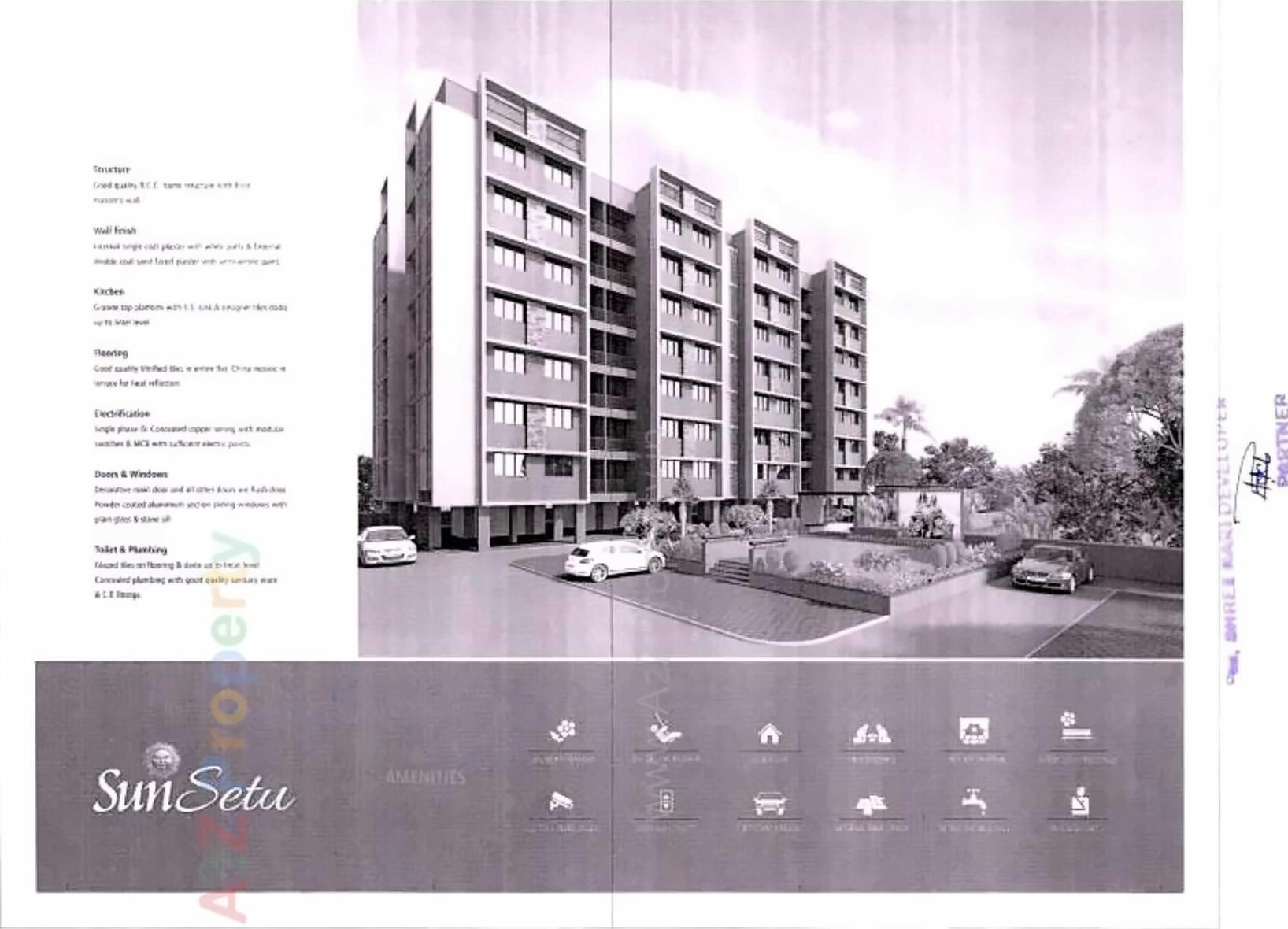 3D Elevation of real estate project Sun Setu located at Khodiyar, Ahmedabad, Gujarat