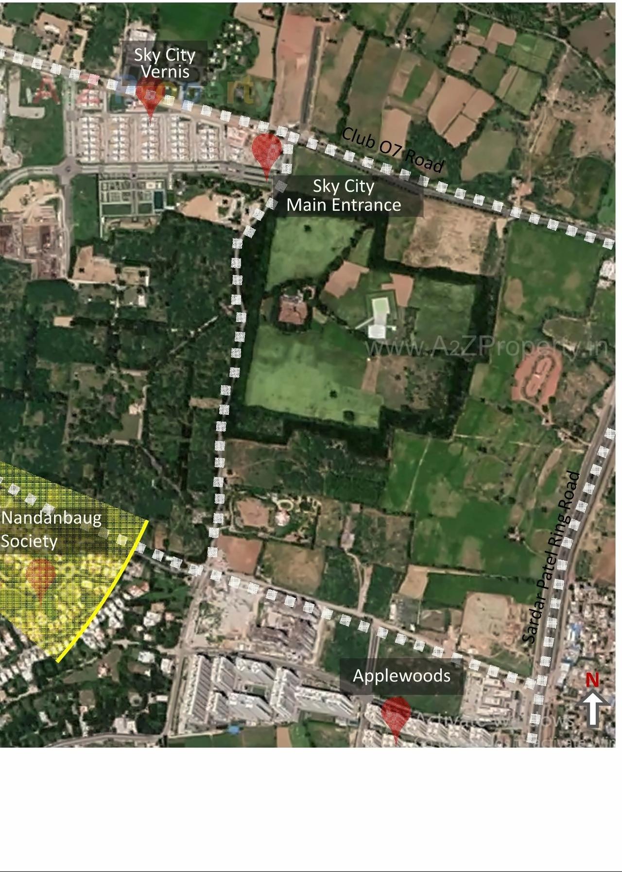 Layout of real estate project Sun Shela One located at Shela, Ahmedabad, Gujarat