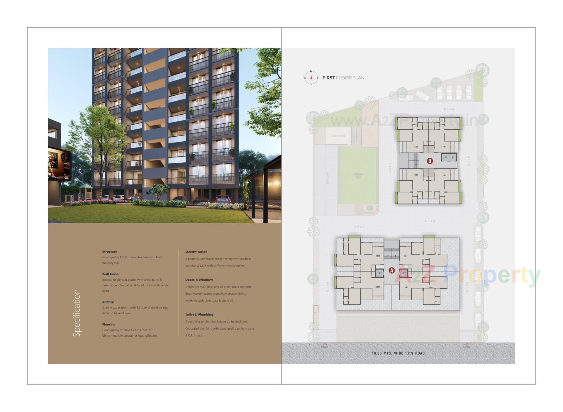Layout of real estate project Sun Sierra located at Bhadaj, Ahmedabad, Gujarat
