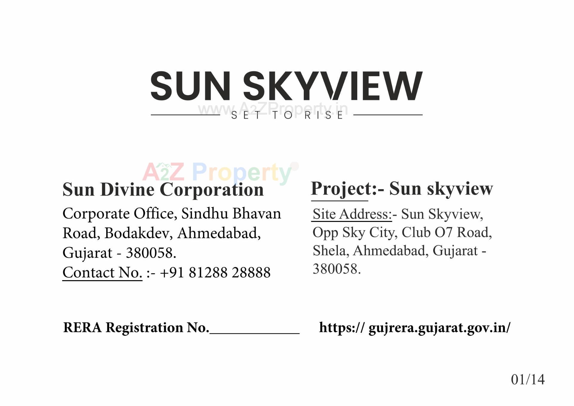  of real estate project Sun Skyview located at Shela, Ahmedabad, Gujarat