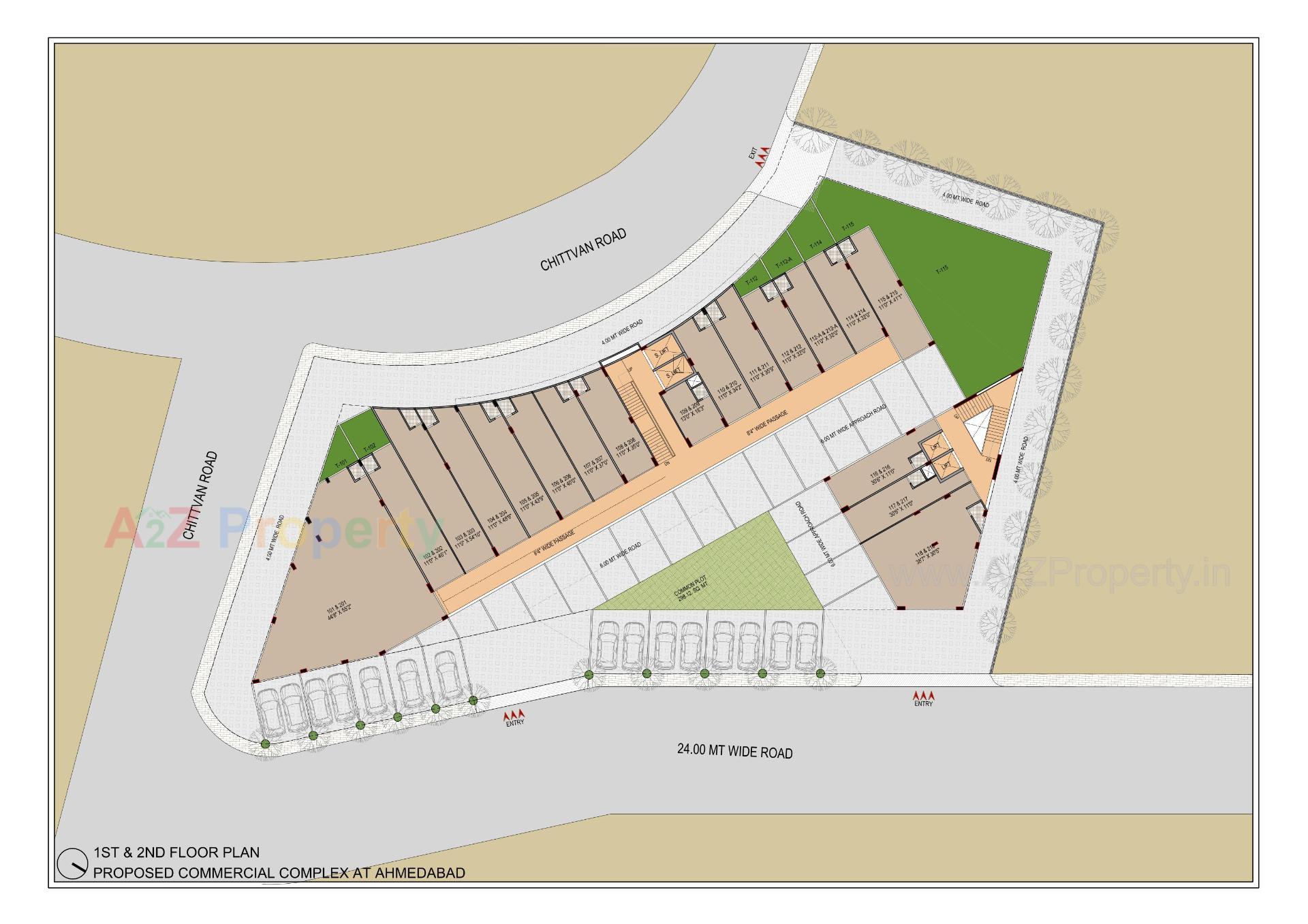 Layout of real estate project Sun South Trade located at Bopal, Ahmedabad, Gujarat