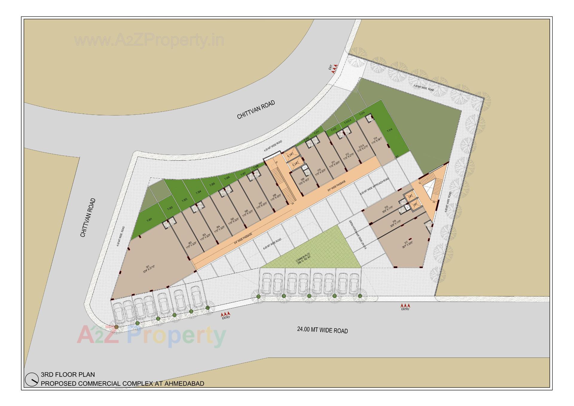 Layout of real estate project Sun South Trade located at Bopal, Ahmedabad, Gujarat