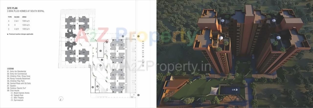 Layout of real estate project Sun Southpark located at Ahmedabad, Ahmedabad, Gujarat