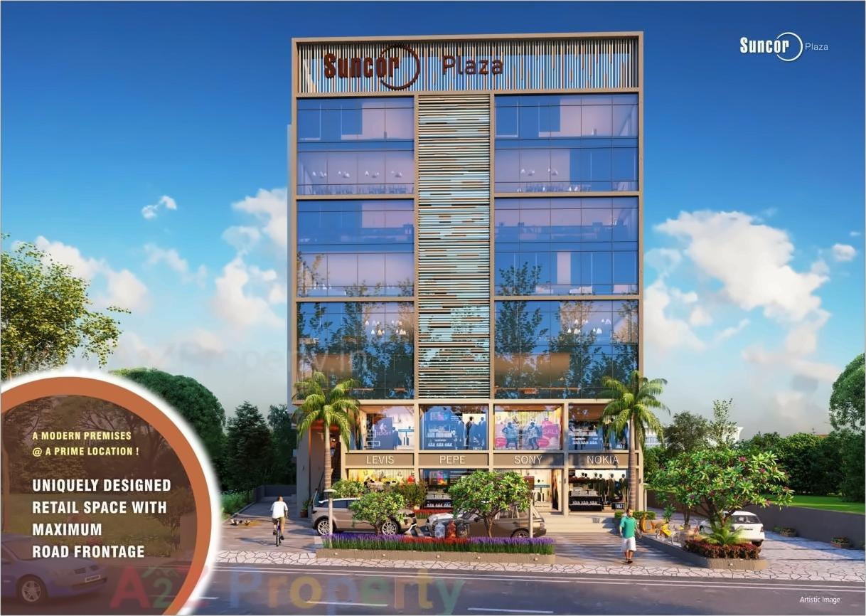 3D Elevation of real estate project Suncor Plaza located at Ghodasar, Ahmedabad, Gujarat