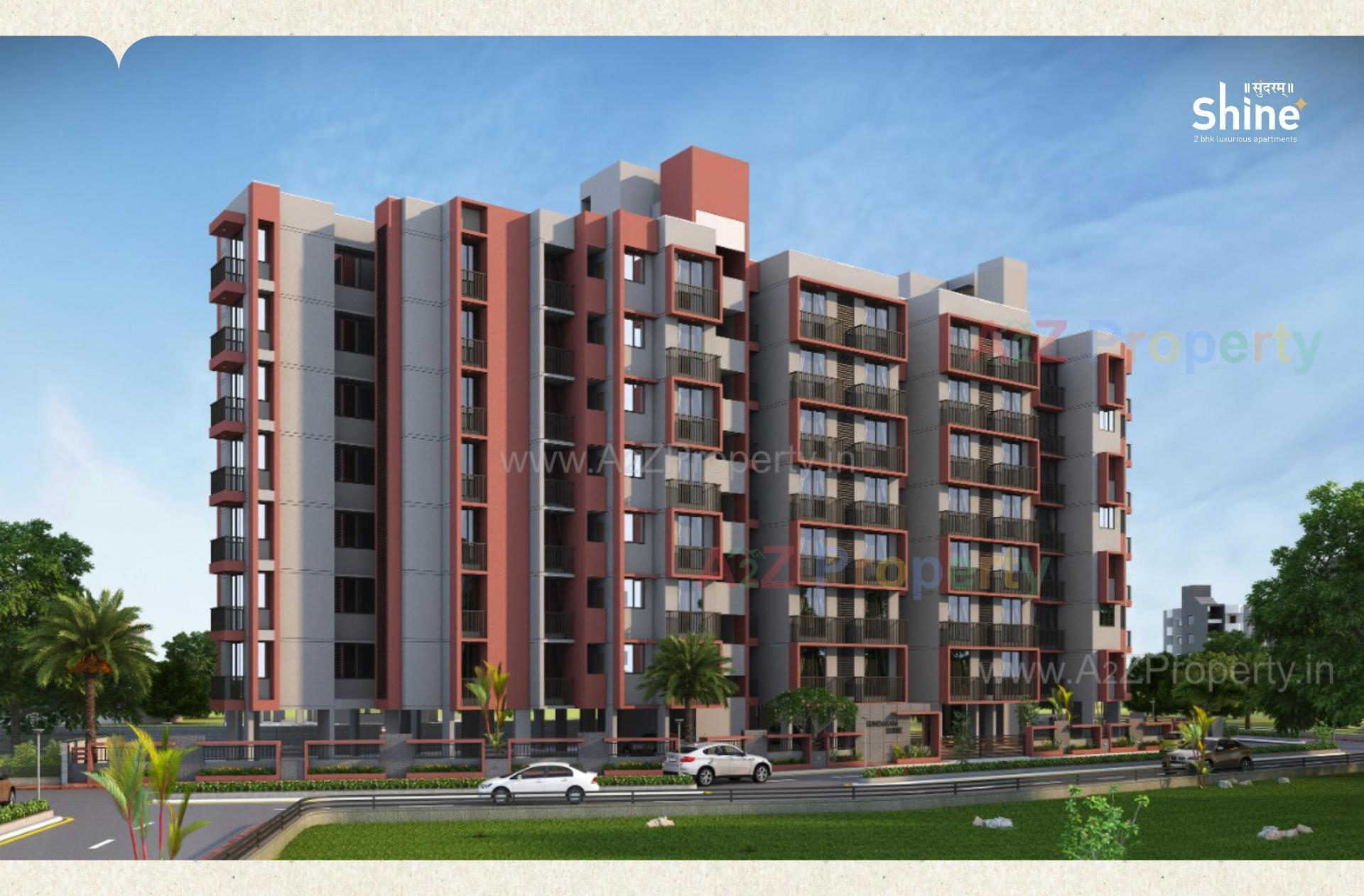 3D Elevation of real estate project Sundaram Shine located at Ghuma, Ahmedabad, Gujarat