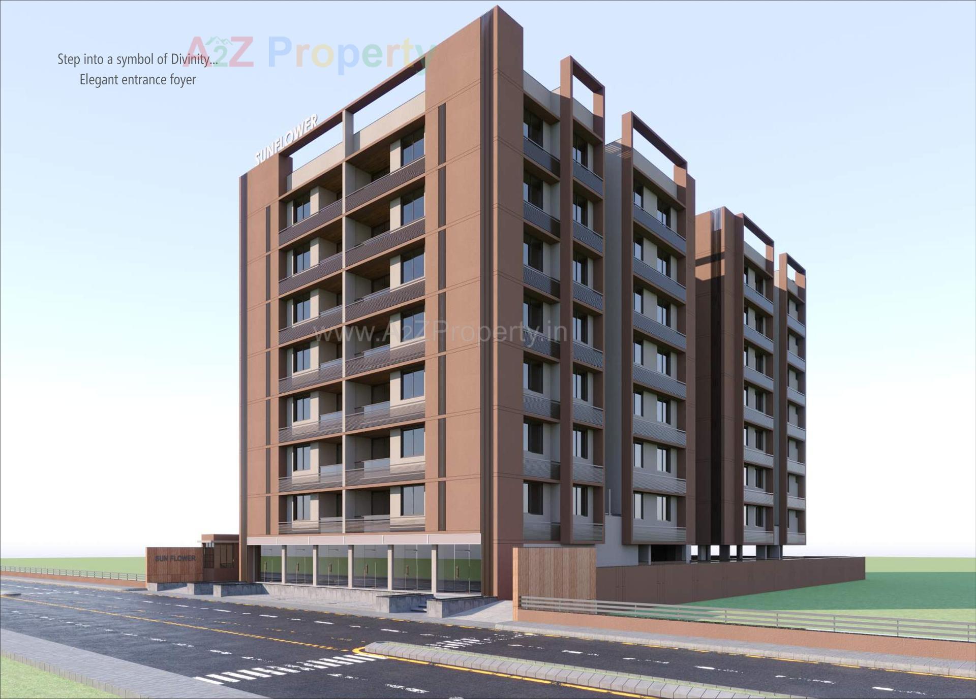 3D Elevation of real estate project Sunflower located at Shilaj, Ahmedabad, Gujarat