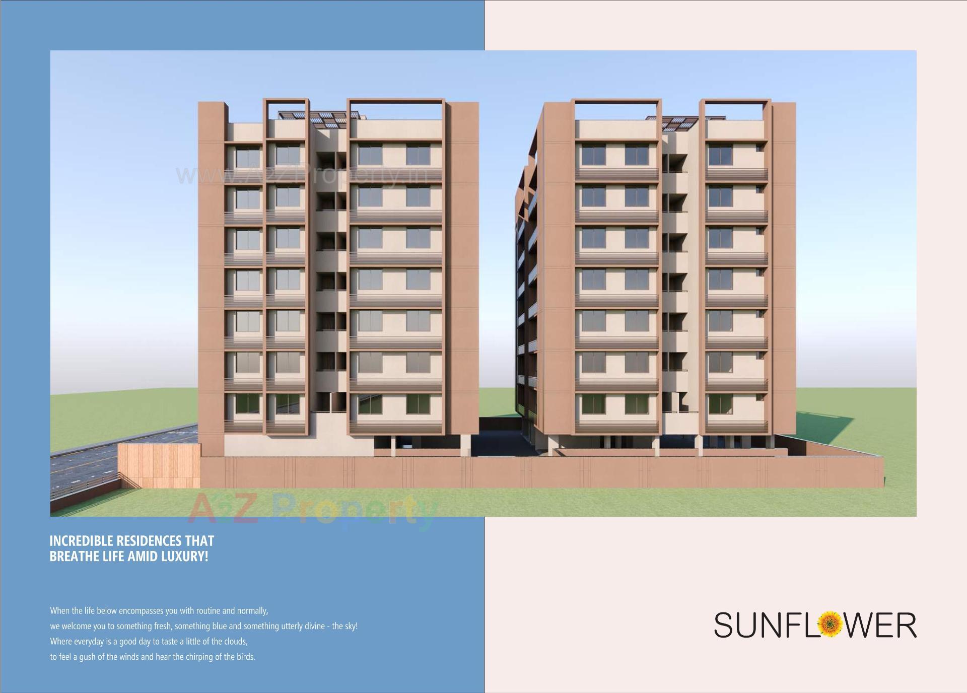 3D Elevation of real estate project Sunflower located at Shilaj, Ahmedabad, Gujarat