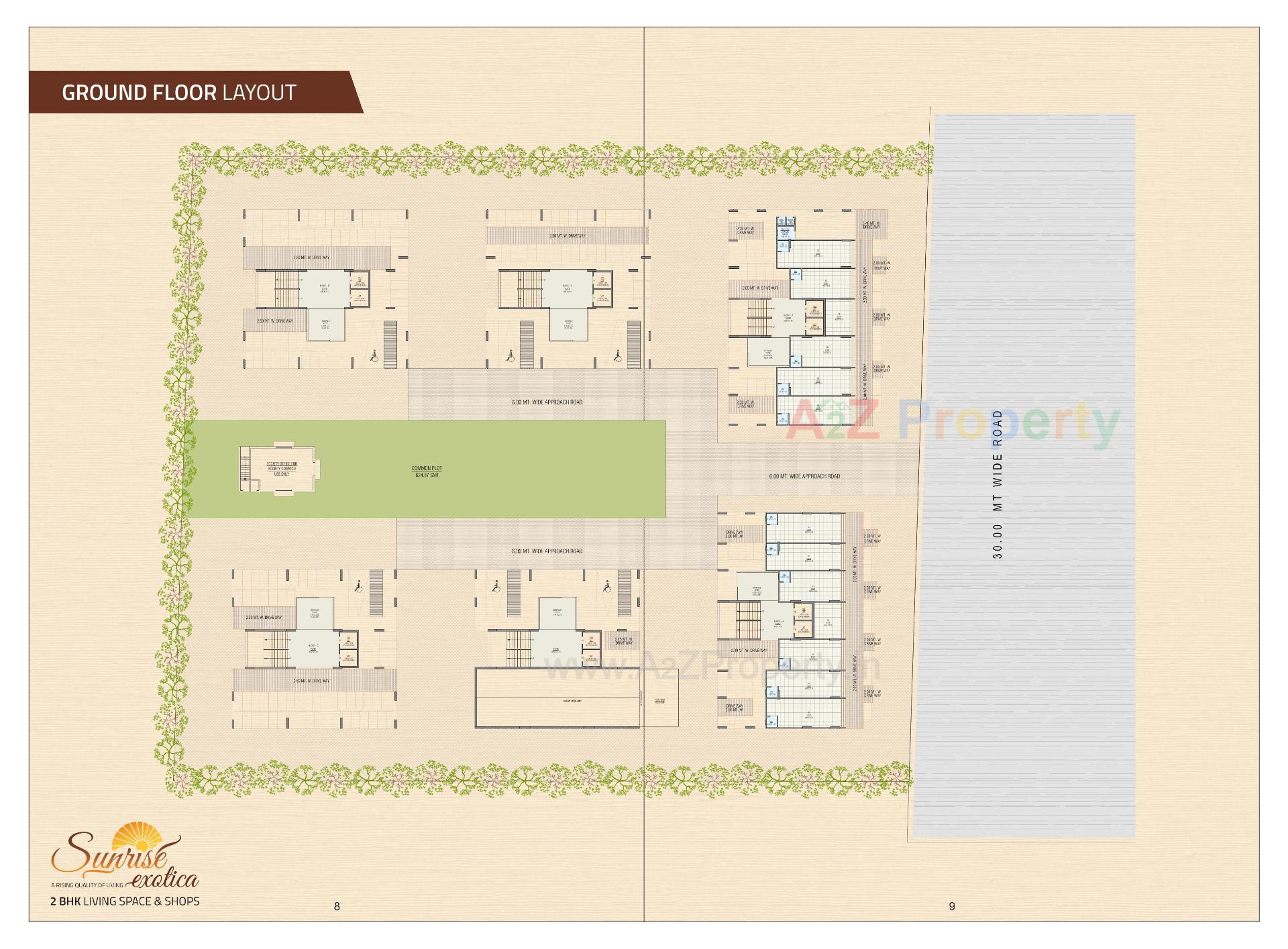 Layout of real estate project Sunrise Exotica located at Hanspura, Ahmedabad, Gujarat