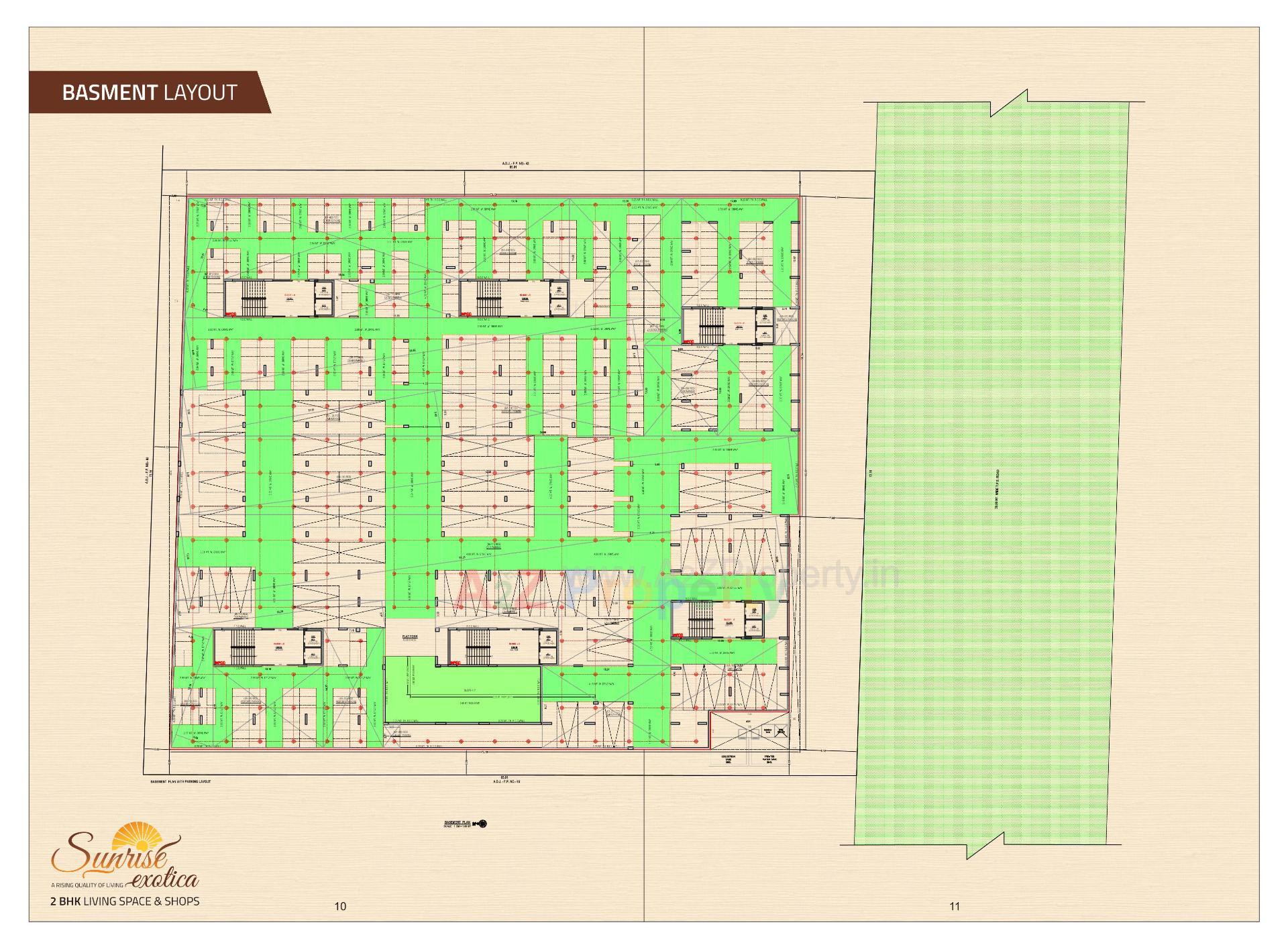 Layout of real estate project Sunrise Exotica located at Hanspura, Ahmedabad, Gujarat