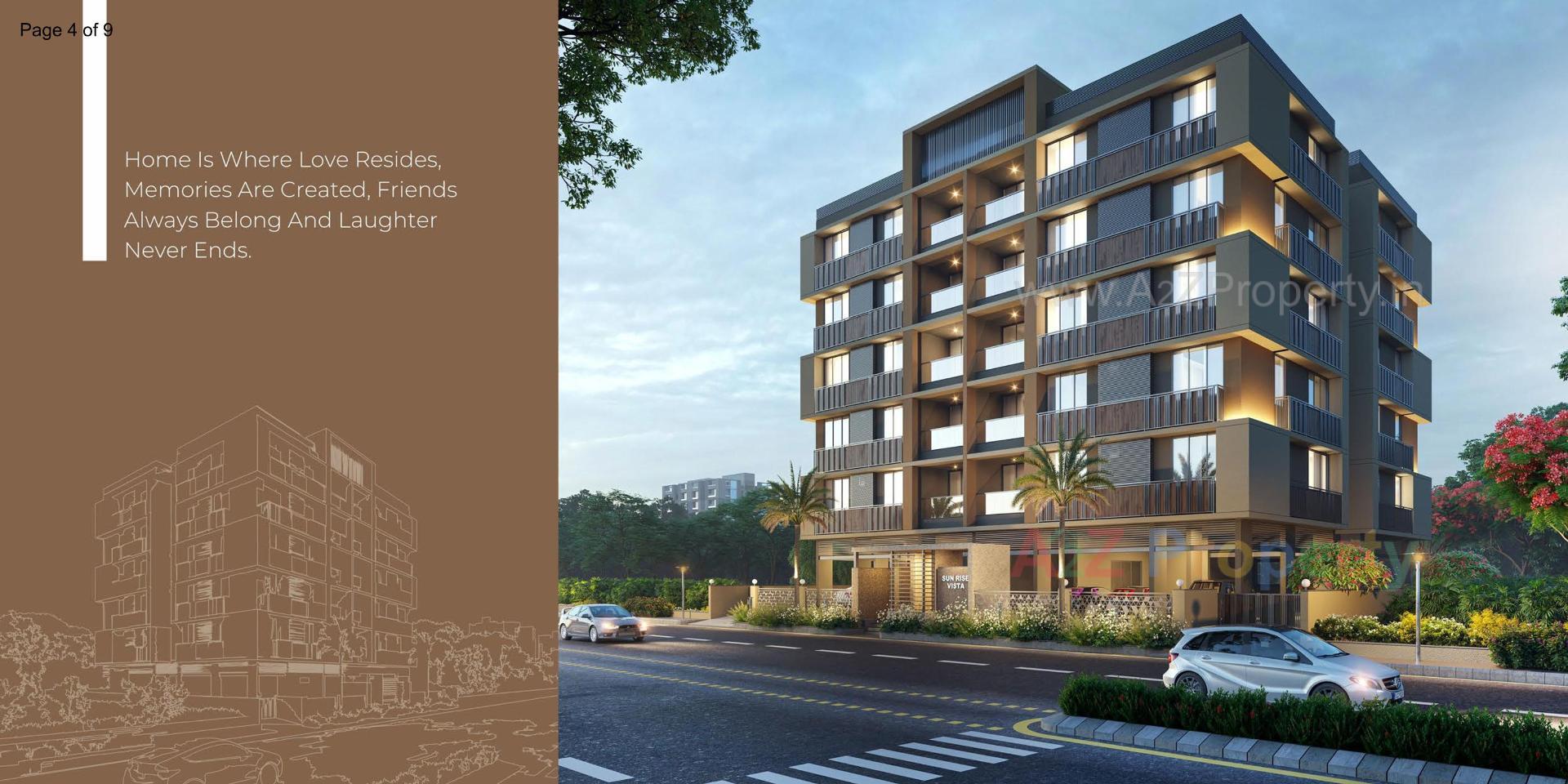 3D Elevation of real estate project Sunrise Vista located at Bodakdev, Ahmedabad, Gujarat