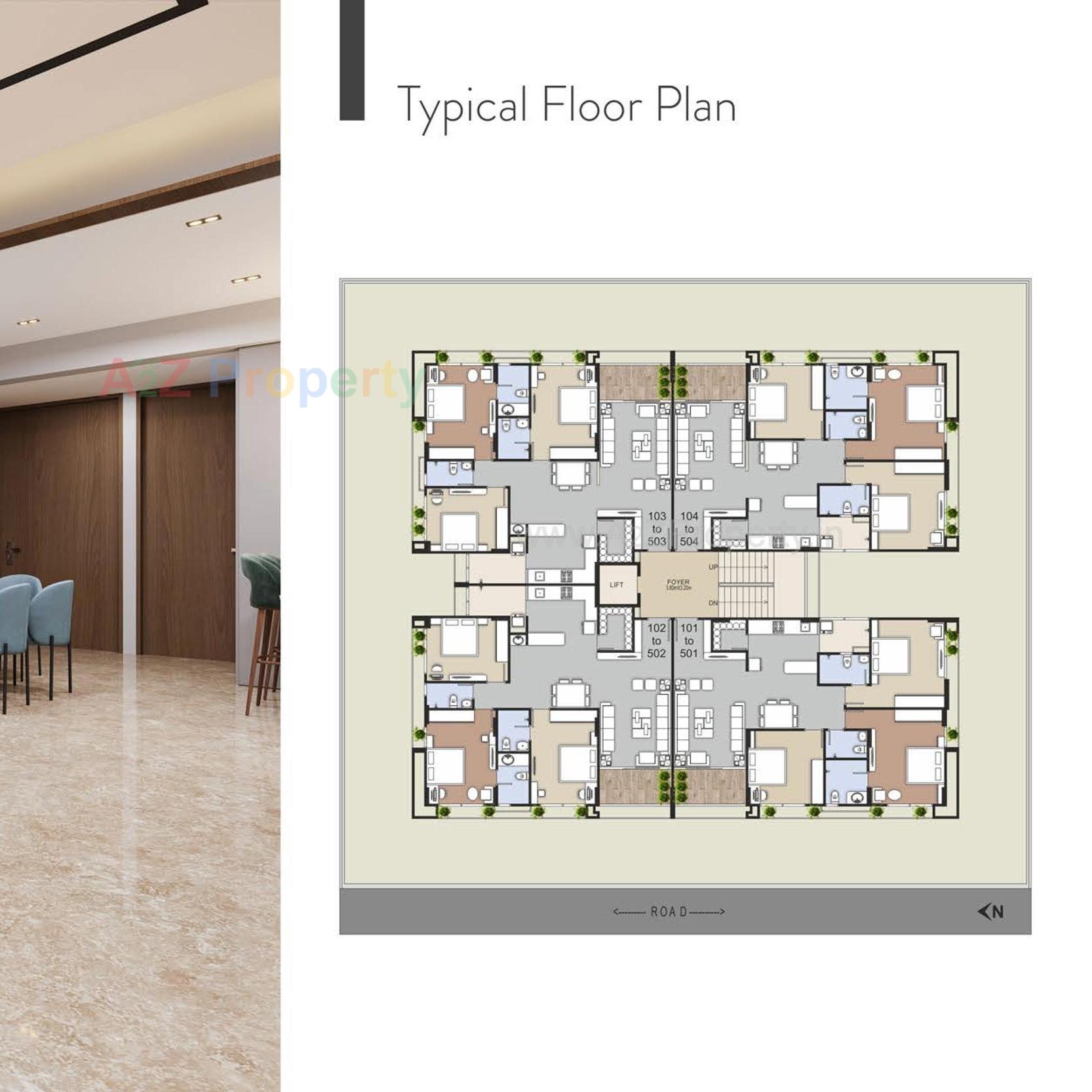 Layout of real estate project Sunrise Vista located at Bodakdev, Ahmedabad, Gujarat