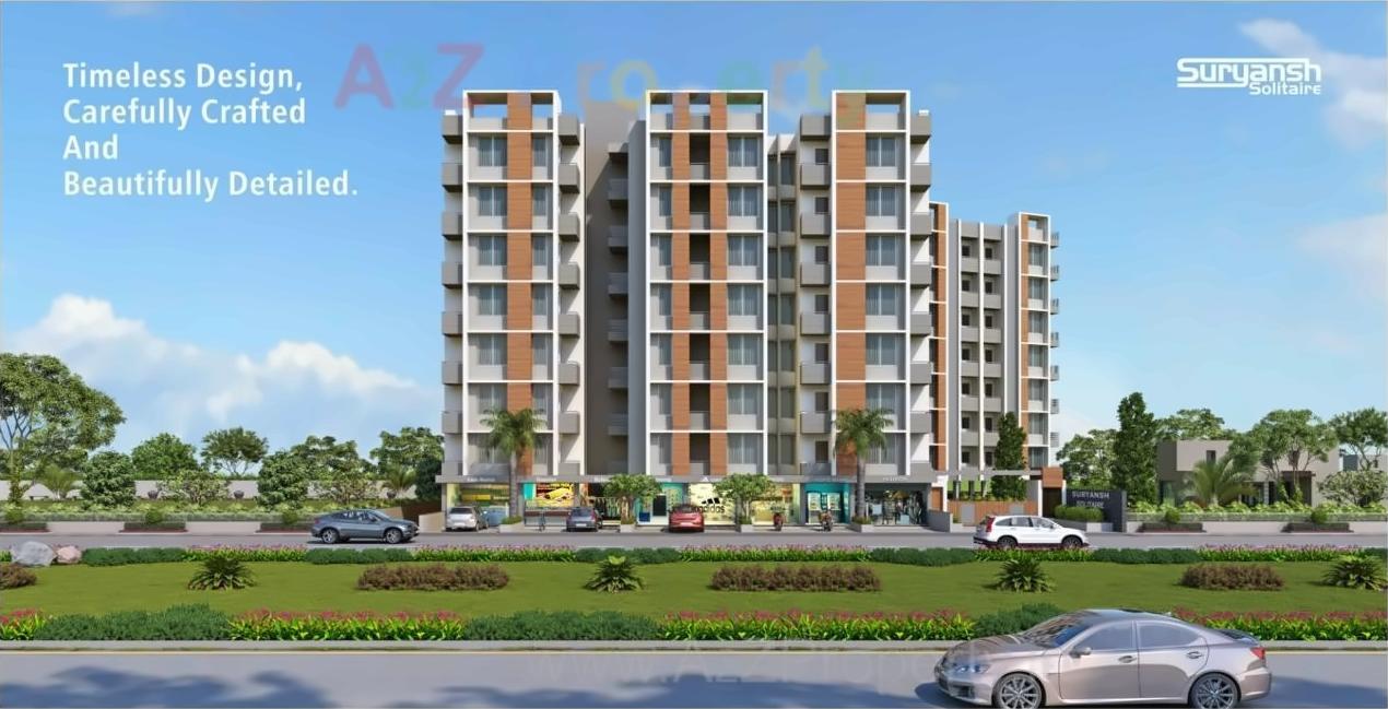 3D Elevation of real estate project Suryansh Solitaire located at Shilaj, Ahmedabad, Gujarat