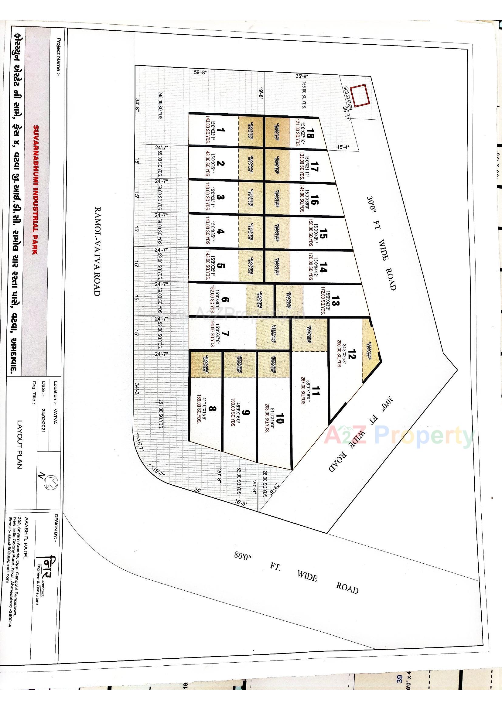 Layout of real estate project Suvarnabhumi Industrial Estate located at Ramol, Ahmedabad, Gujarat