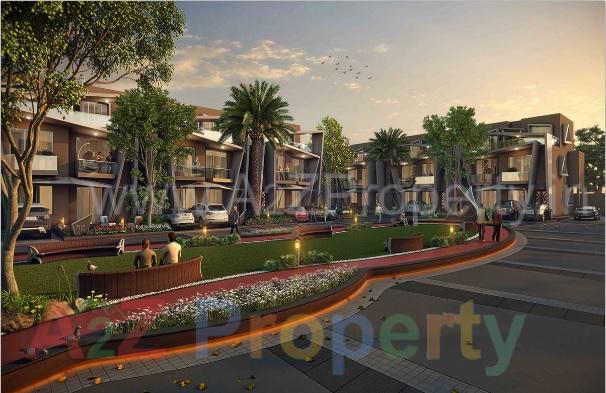 3D Elevation of real estate project Swagat Baganville located at Shilaj, Ahmedabad, Gujarat