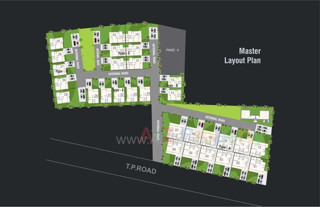 Layout of real estate project Swagat Baganville located at Shilaj, Ahmedabad, Gujarat