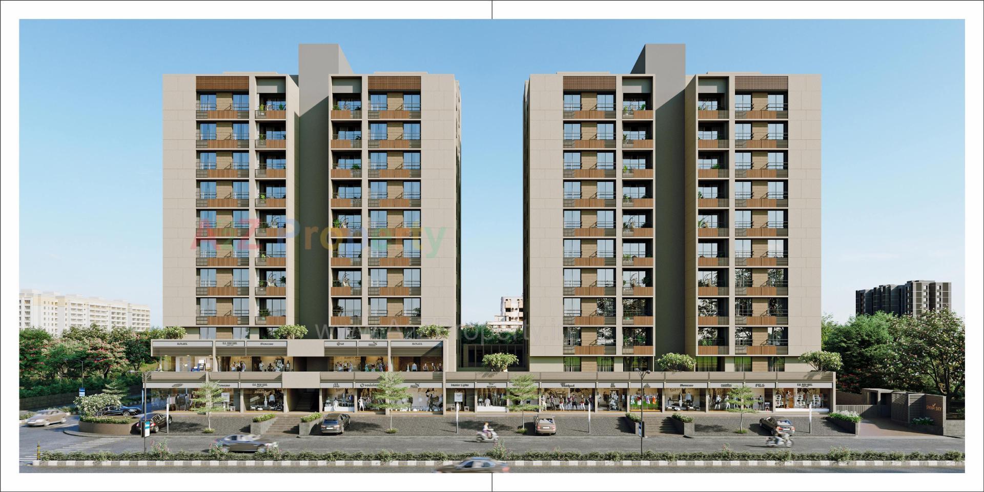 3D Elevation of real estate project Swam Sky located at Gota, Ahmedabad, Gujarat