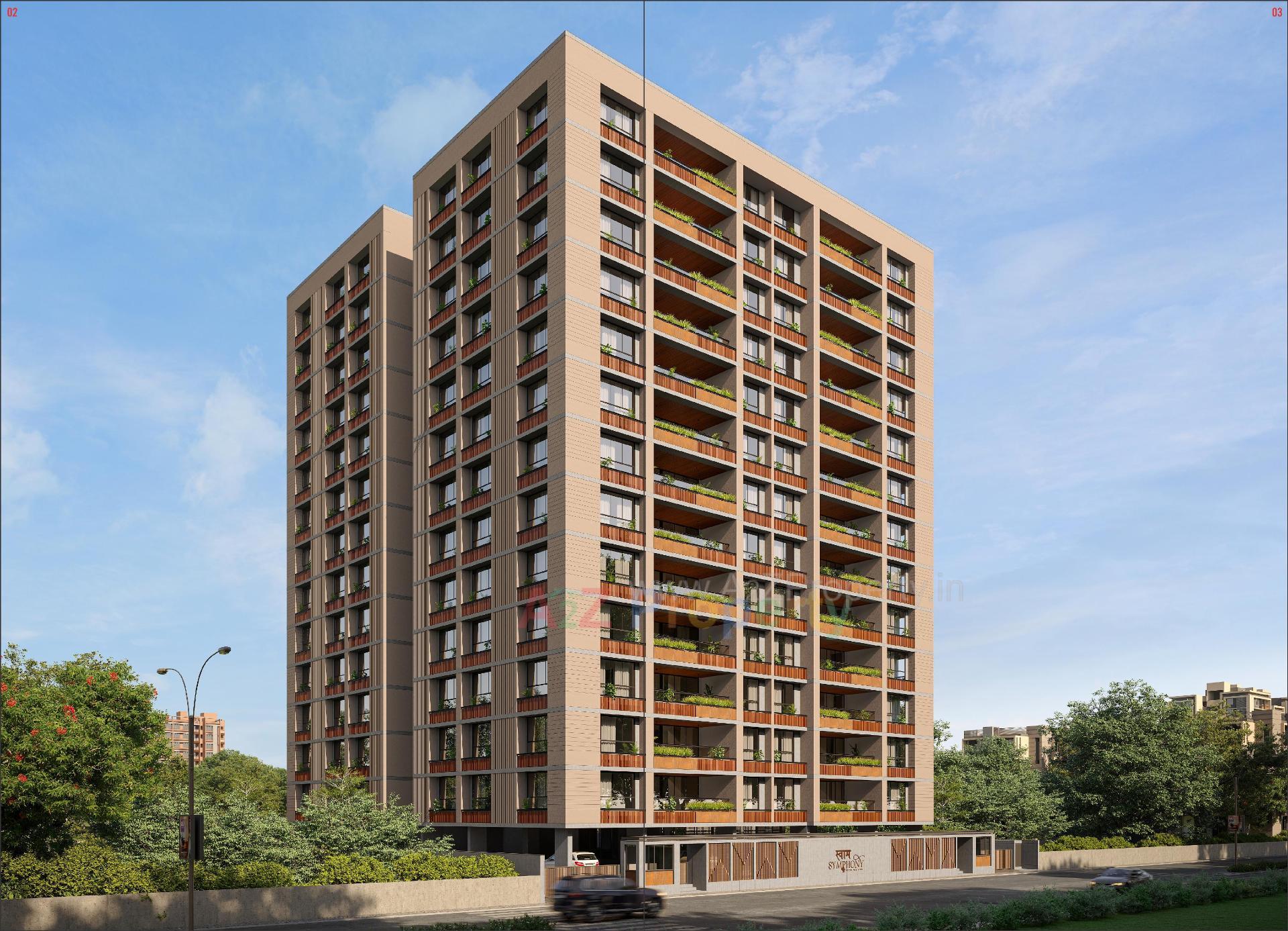 3D Elevation of real estate project Swam Symphony located at Sola, Ahmedabad, Gujarat