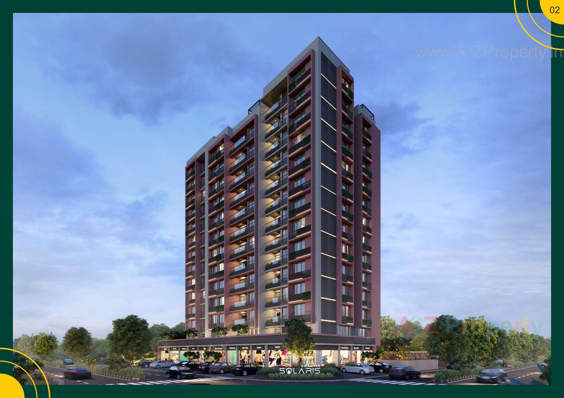 3D Elevation of real estate project Swamaan Solaris located at Chandkheda, Ahmedabad, Gujarat