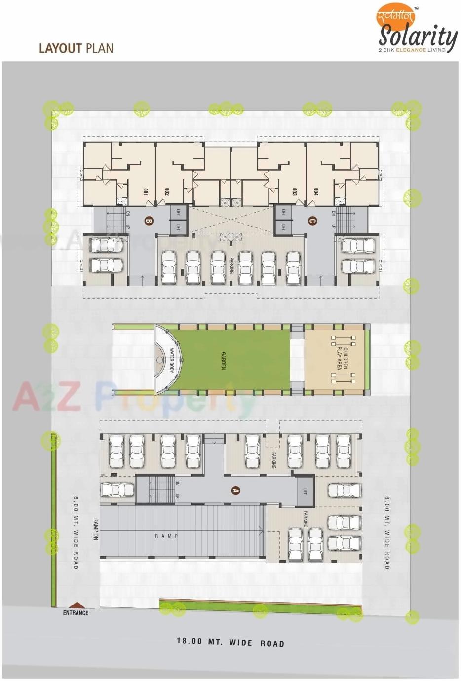 Layout of real estate project Swamaan Solarity located at Zundal, Ahmedabad, Gujarat
