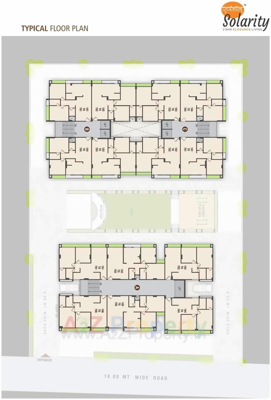 Layout of real estate project Swamaan Solarity located at Zundal, Ahmedabad, Gujarat
