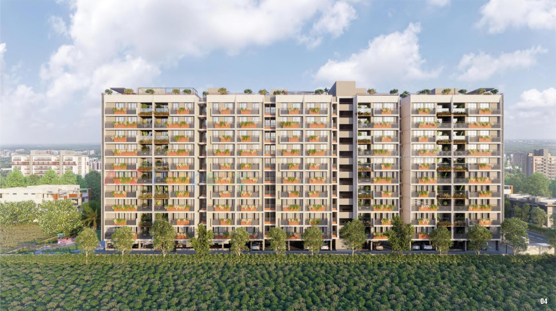 3D Elevation of real estate project Swami Prominence located at Hanspura, Ahmedabad, Gujarat