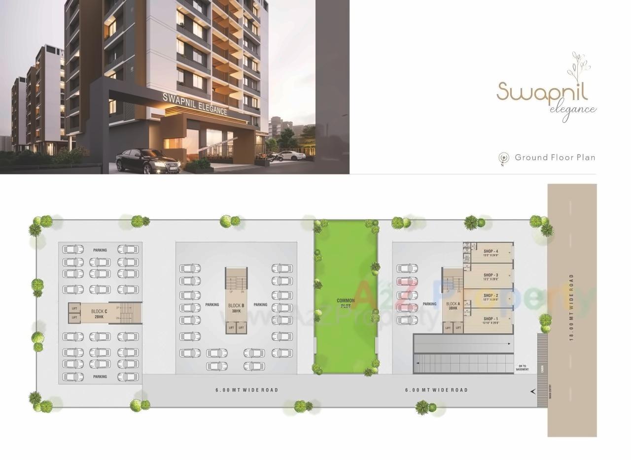 Layout of real estate project Swapnil Elegance located at Hanspura, Ahmedabad, Gujarat