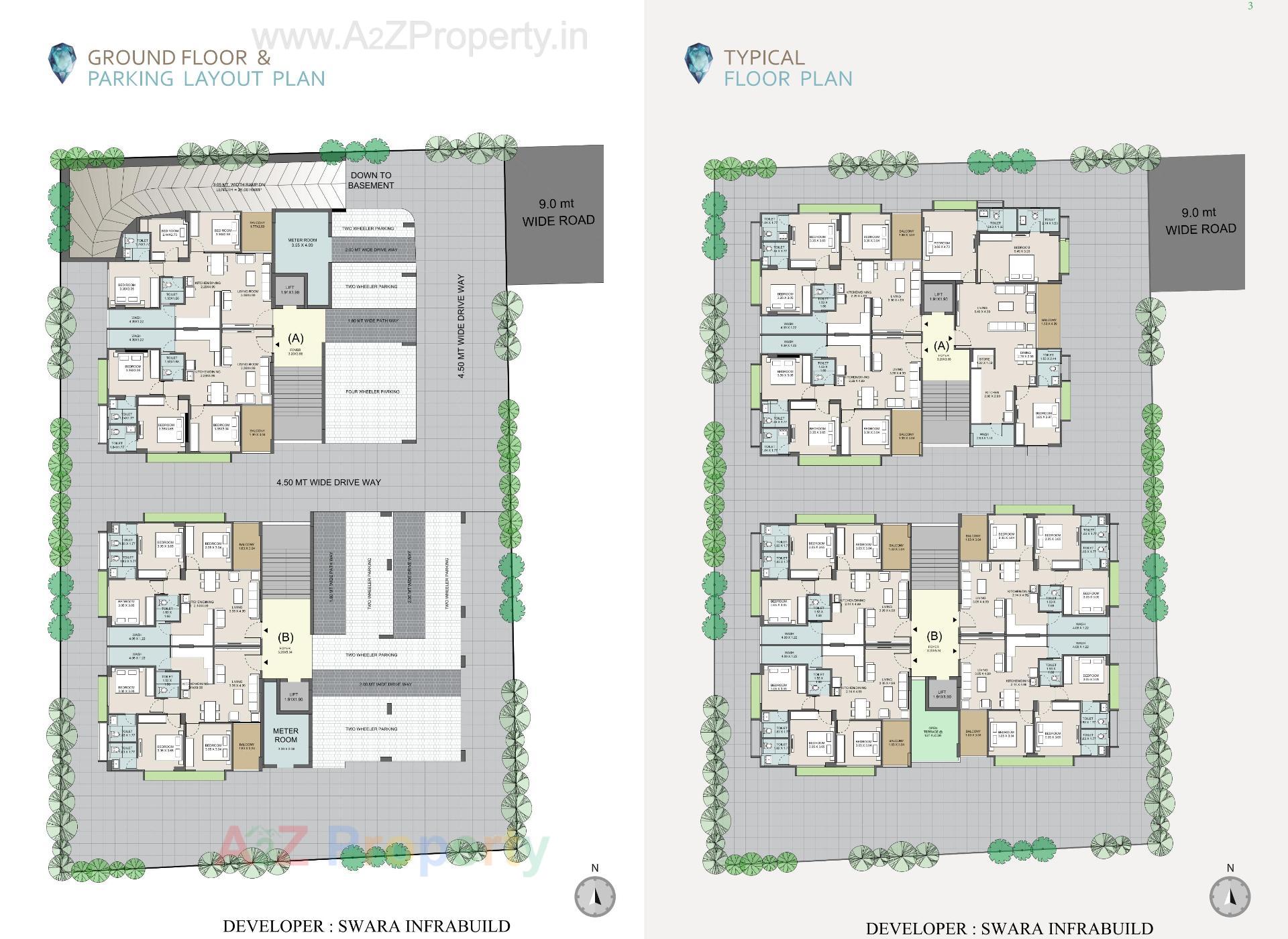 Layout of real estate project Swara Sapphire located at Chhadavad, Ahmedabad, Gujarat