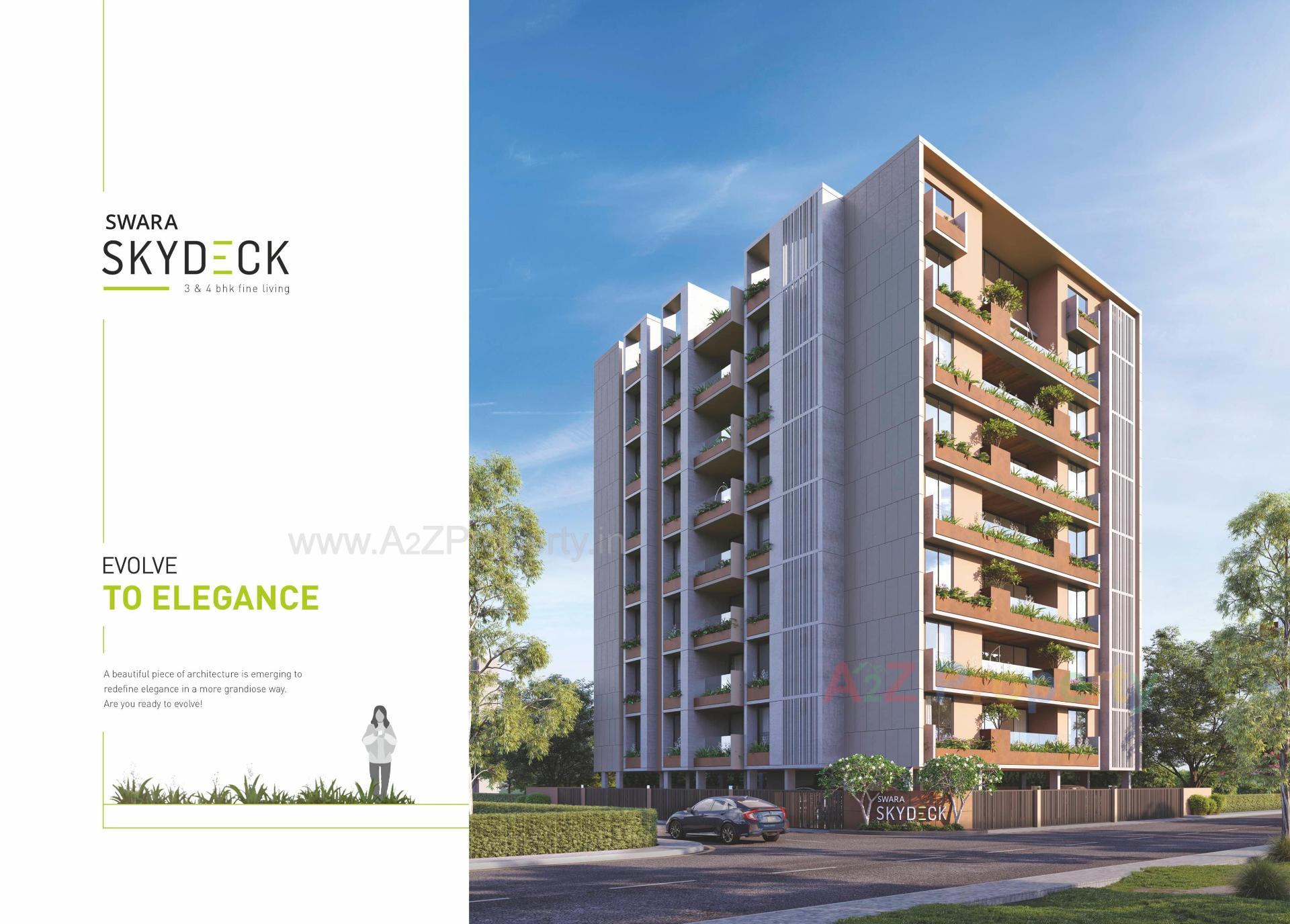 3D Elevation of real estate project Swara Skydeck located at Shaikhpur-khanpur, Ahmedabad, Gujarat