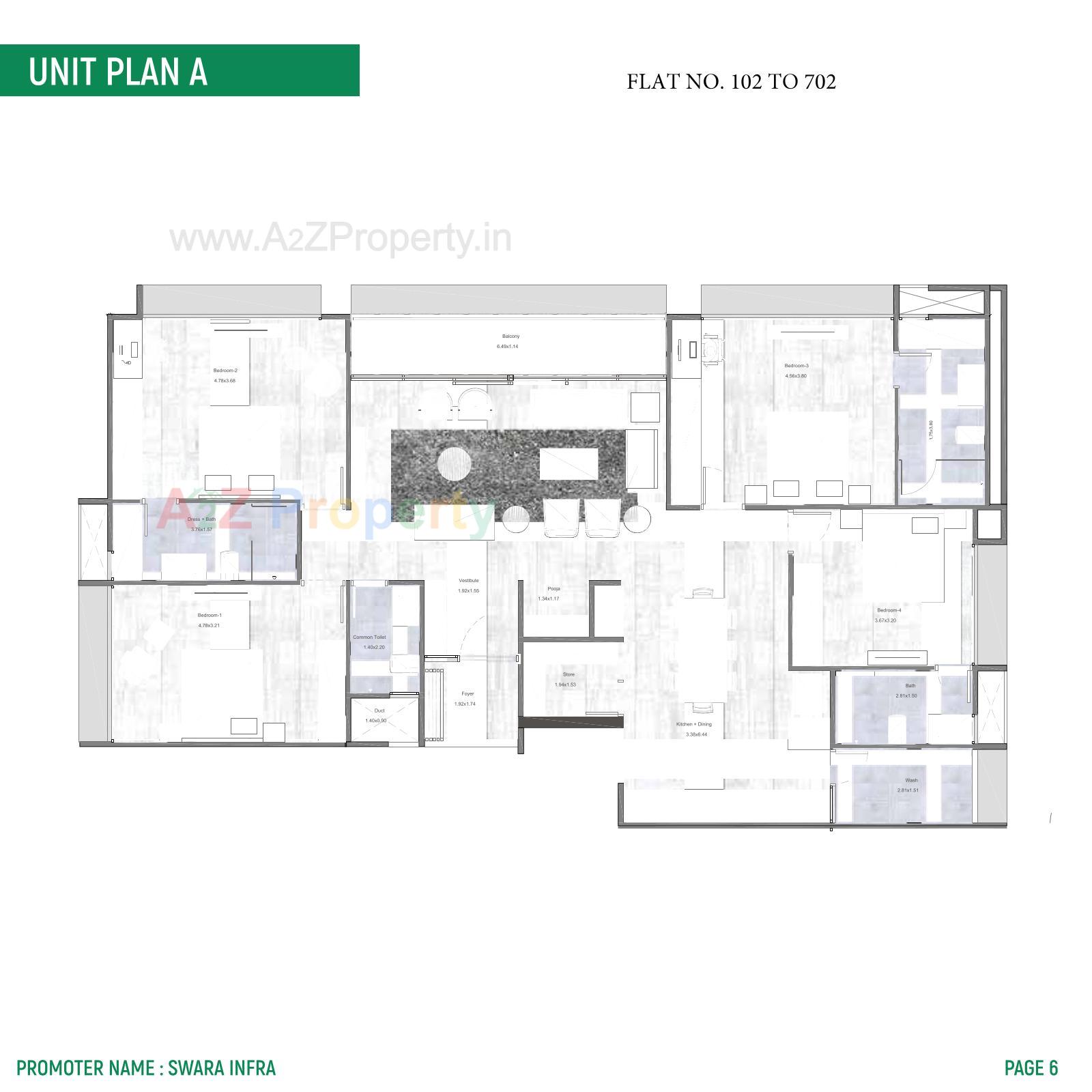 Layout of real estate project Swara Skyville located at Shekhpur-khanpur, Ahmedabad, Gujarat