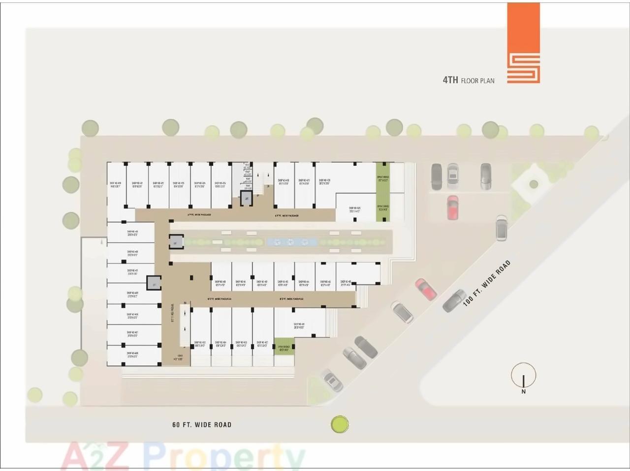 Layout of real estate project Swarnim Business Hub located at Tragad, Ahmedabad, Gujarat