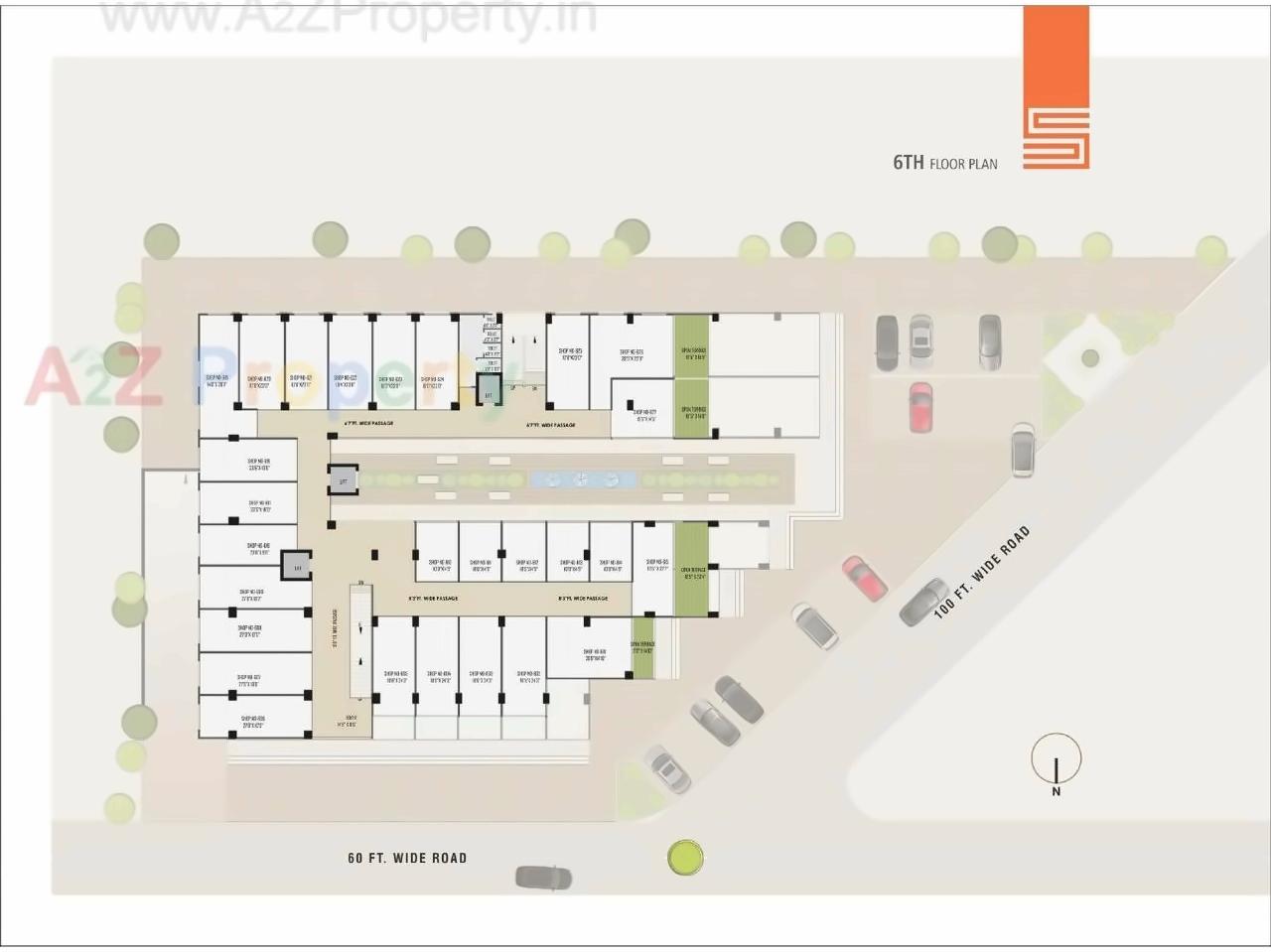 Layout of real estate project Swarnim Business Hub located at Tragad, Ahmedabad, Gujarat