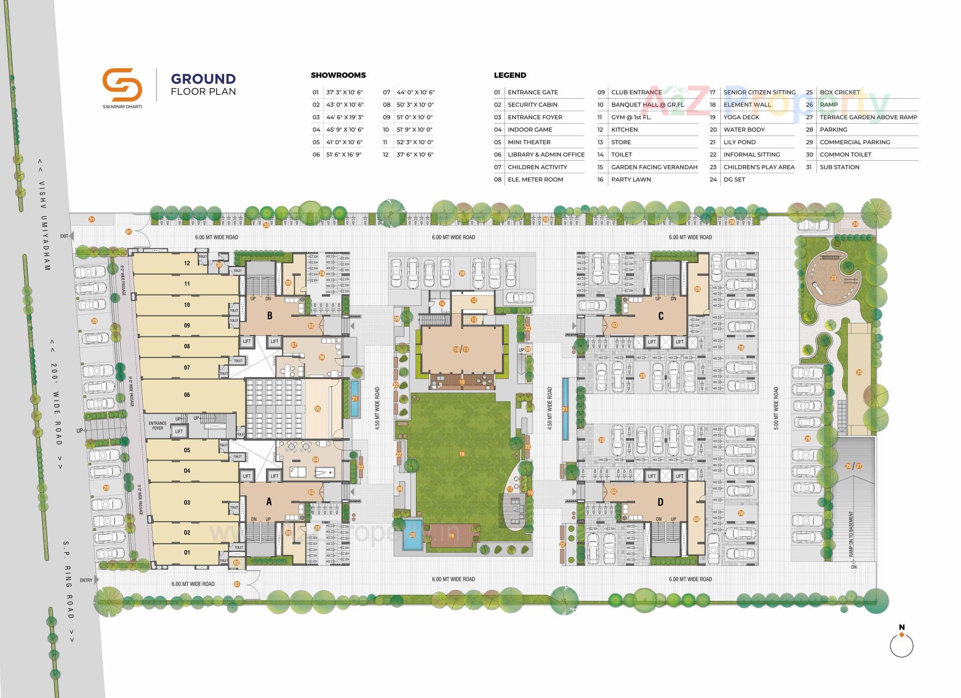 Layout of real estate project Swarnim Dharti located at Khodiyar, Ahmedabad, Gujarat